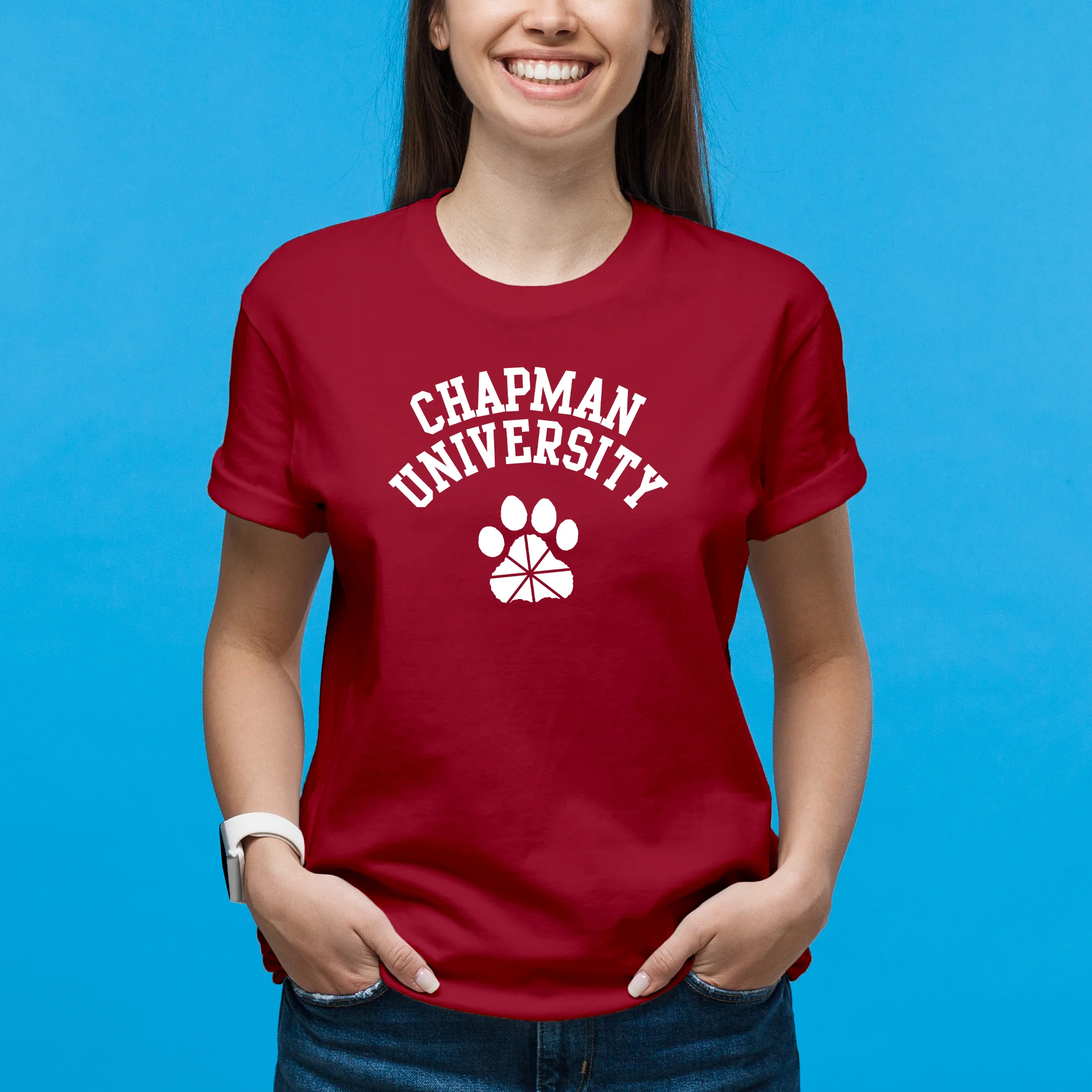 Chapman University Panthers Arch Logo T-Shirt - Cardinal - Image 4