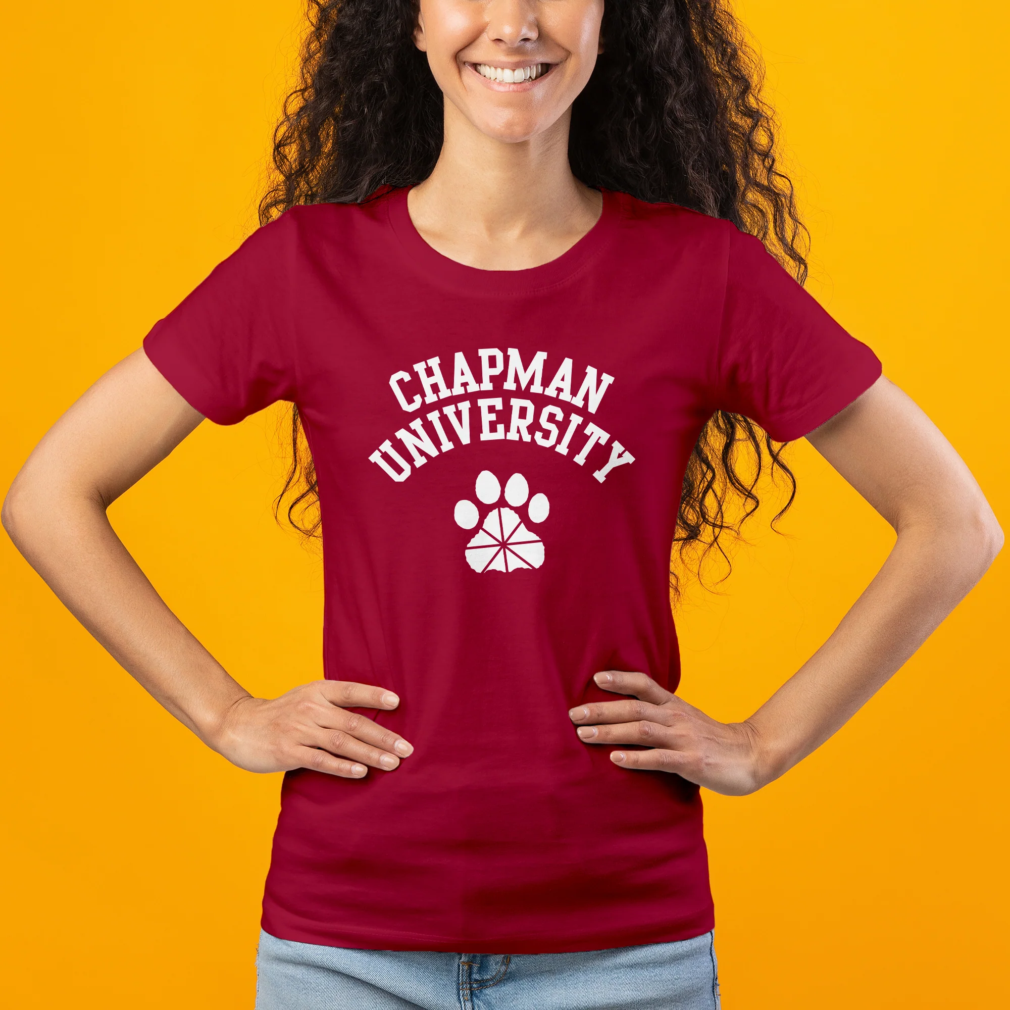 Chapman University Panthers Arch Logo Women's T-Shirt - Cardinal - Image 3