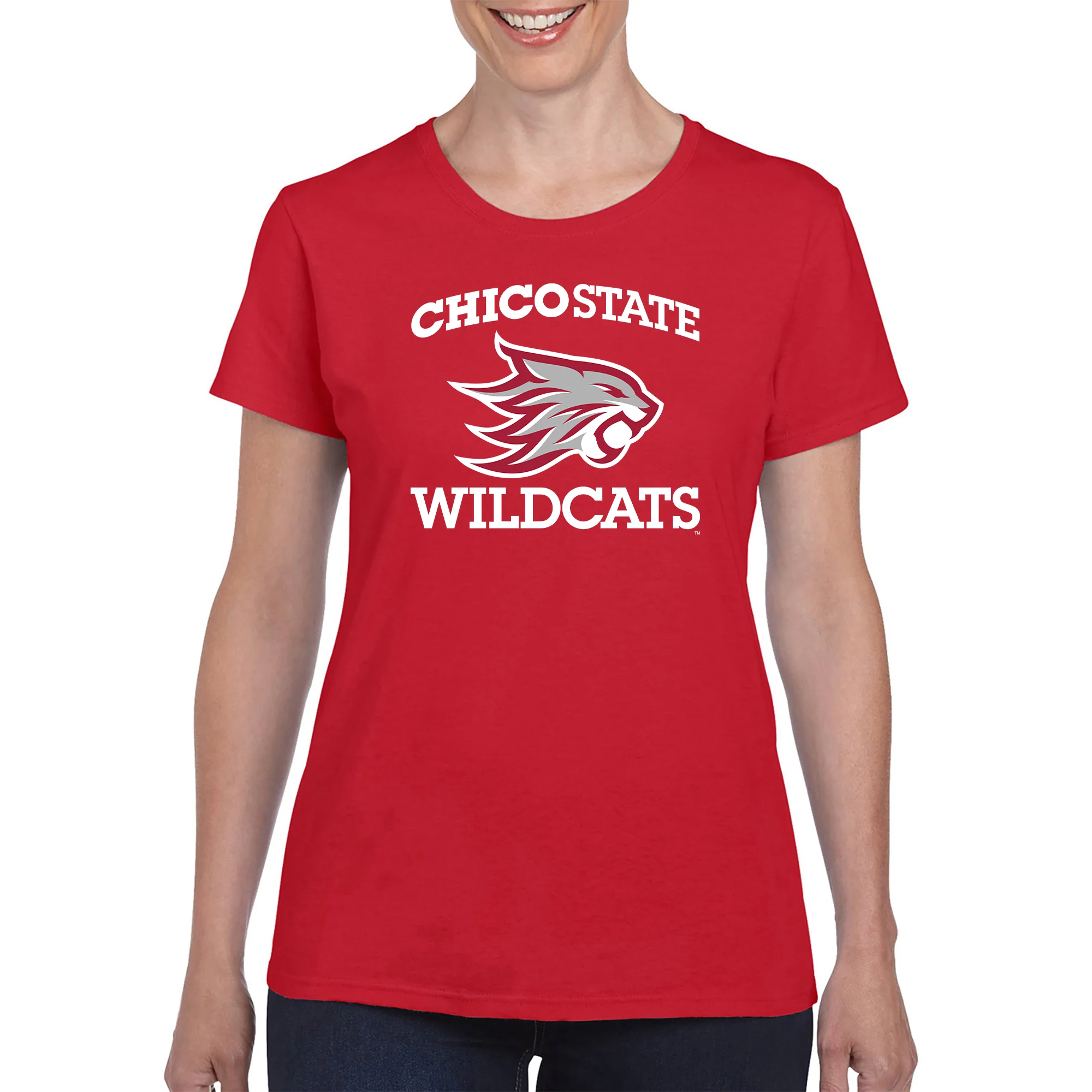 Chico State Wildcats Arch Logo Women's T-Shirt - Image 6