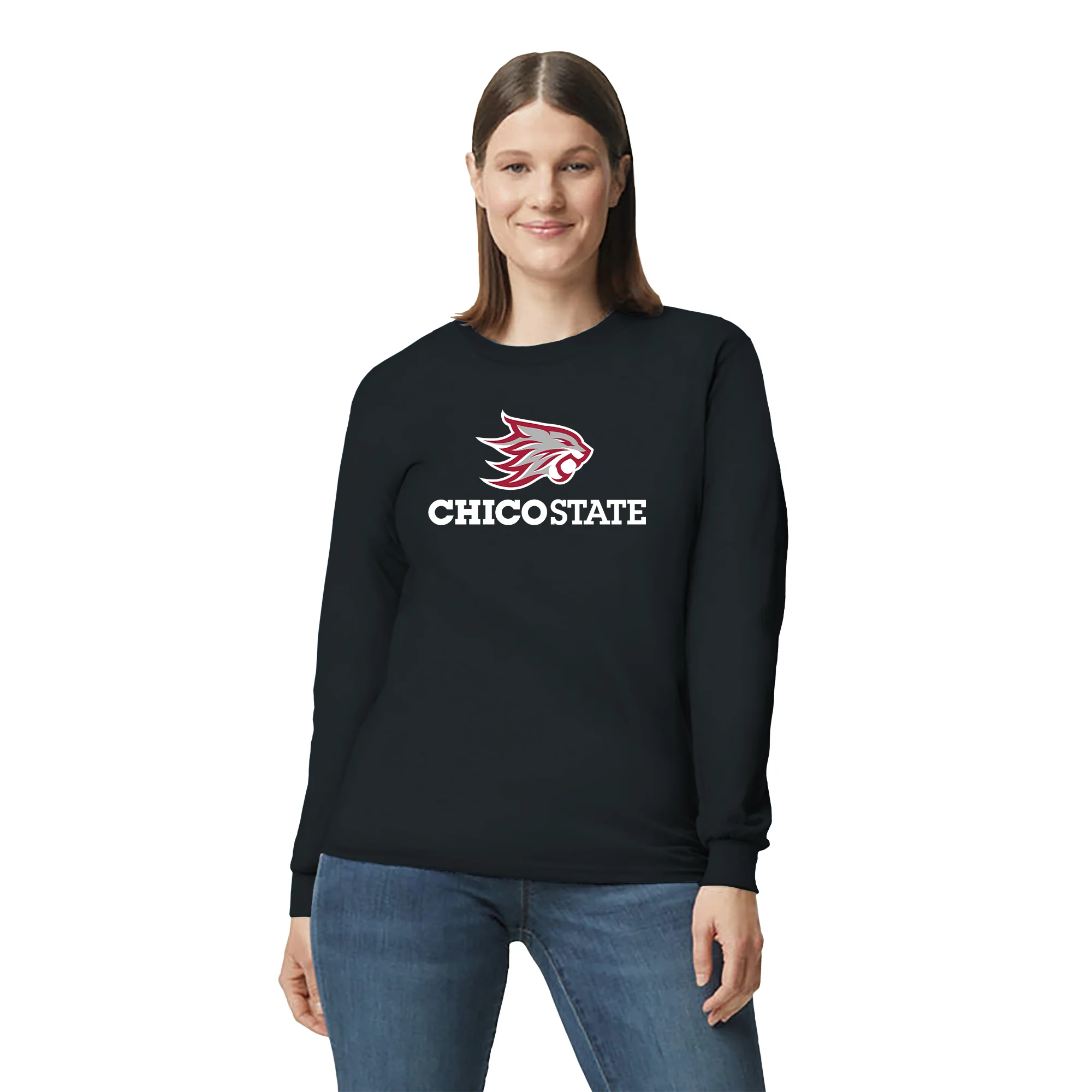 Chico State Wildcats Primary Logo Long Sleeve T-Shirt - Black - Image 4