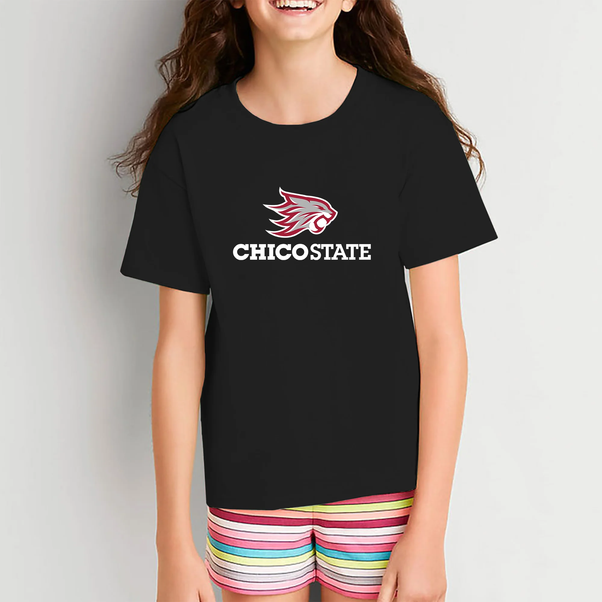 Chico State Wildcats Primary Logo Youth T-Shirt - Black - Image 4