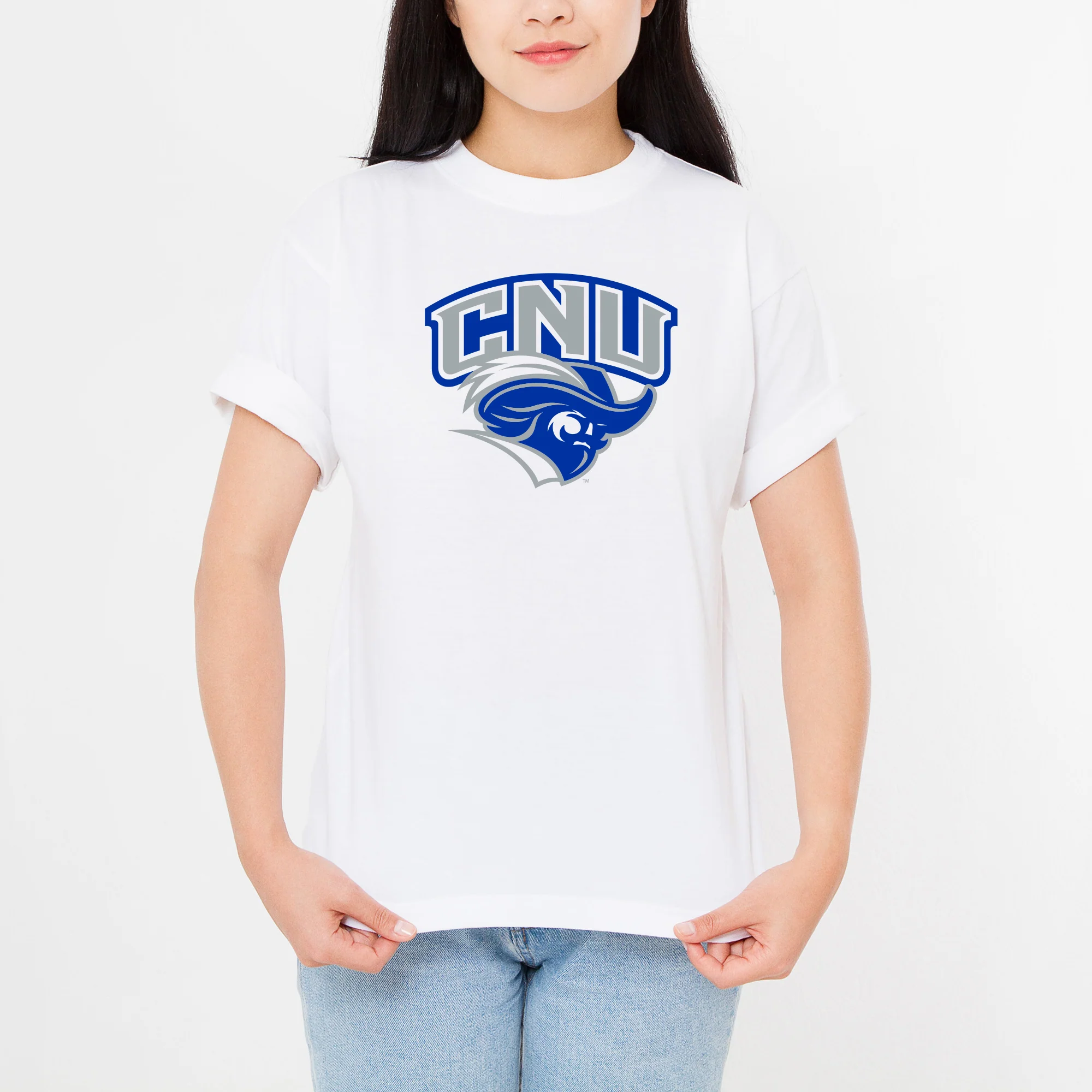 Christopher Newport University Captains Arch Logo Short Sleeve T-Shirt - White - Image 4