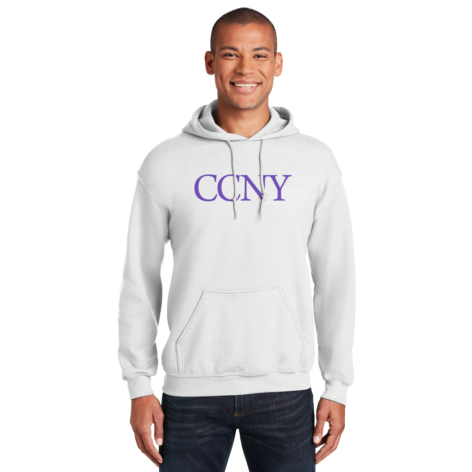 City College of New York Beavers Basic Block Hoodie - White - Image 3