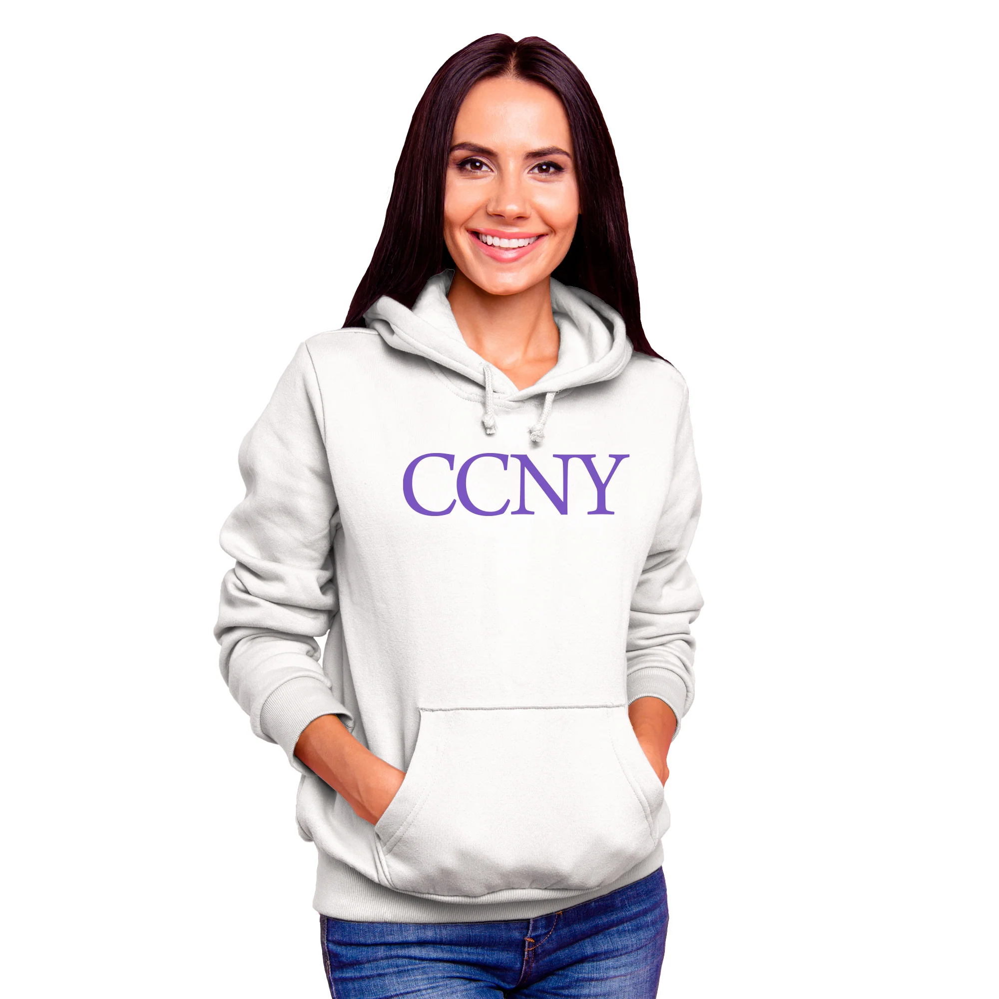 City College of New York Beavers Basic Block Hoodie - White - Image 4