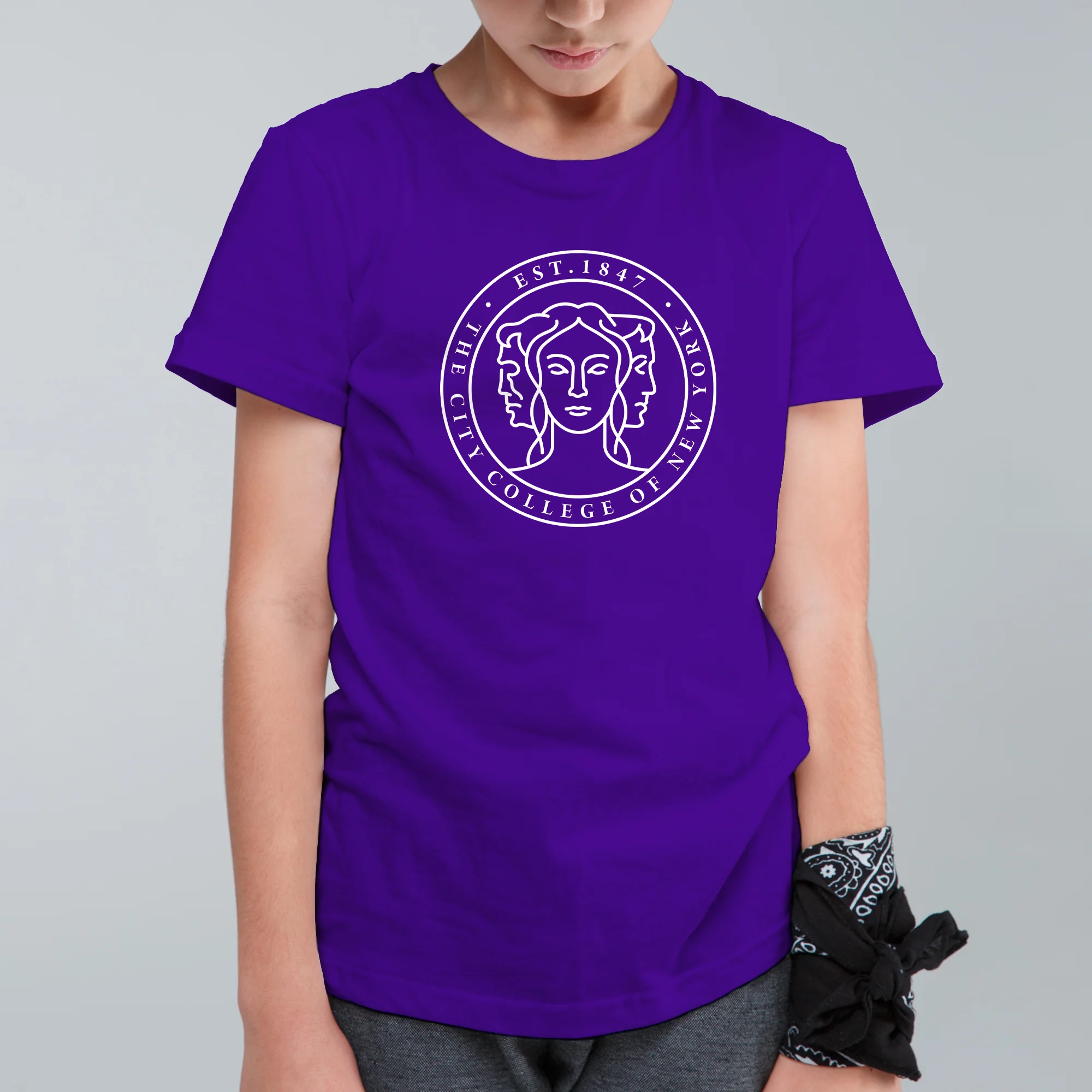 City College of New York Beavers Primary Logo Youth - Purple - Image 3