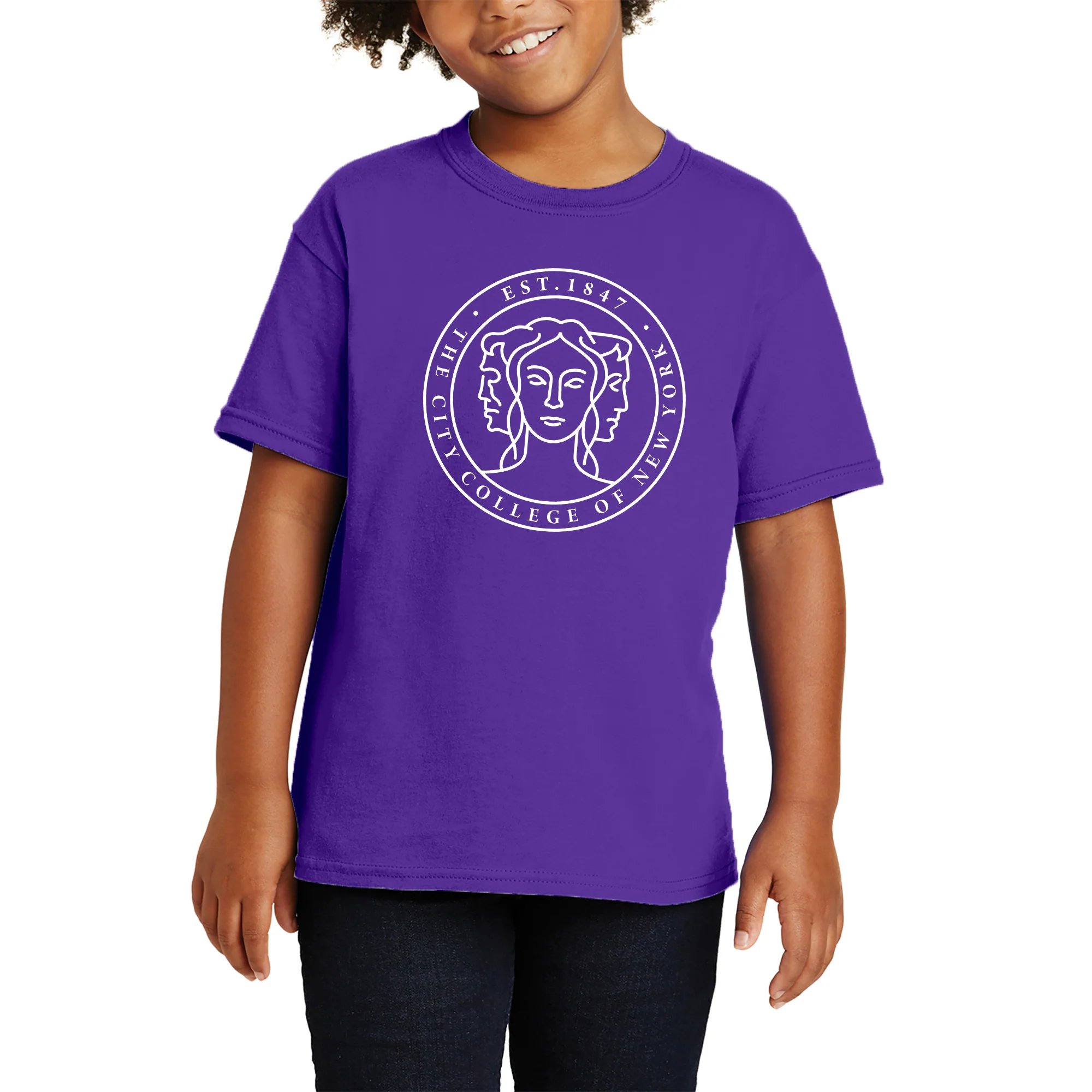 City College of New York Beavers Primary Logo Youth - Purple - Image 4