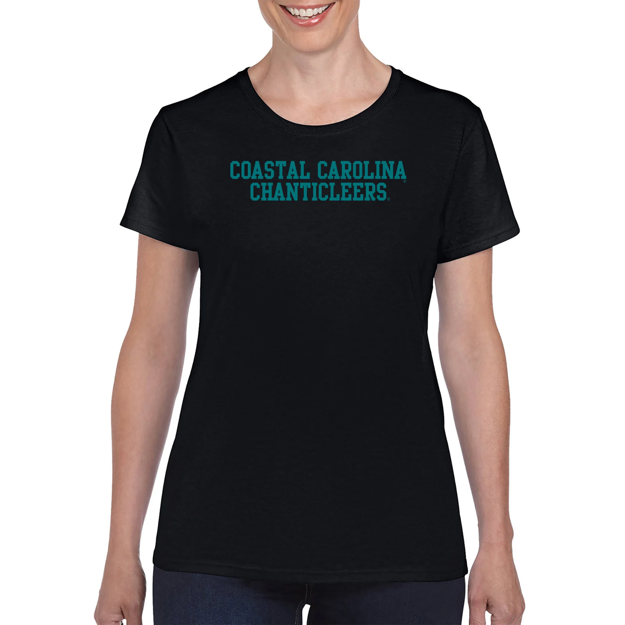 Coastal Carolina Chanticleers Basic Block Women's T-Shirt - Black - Image 3