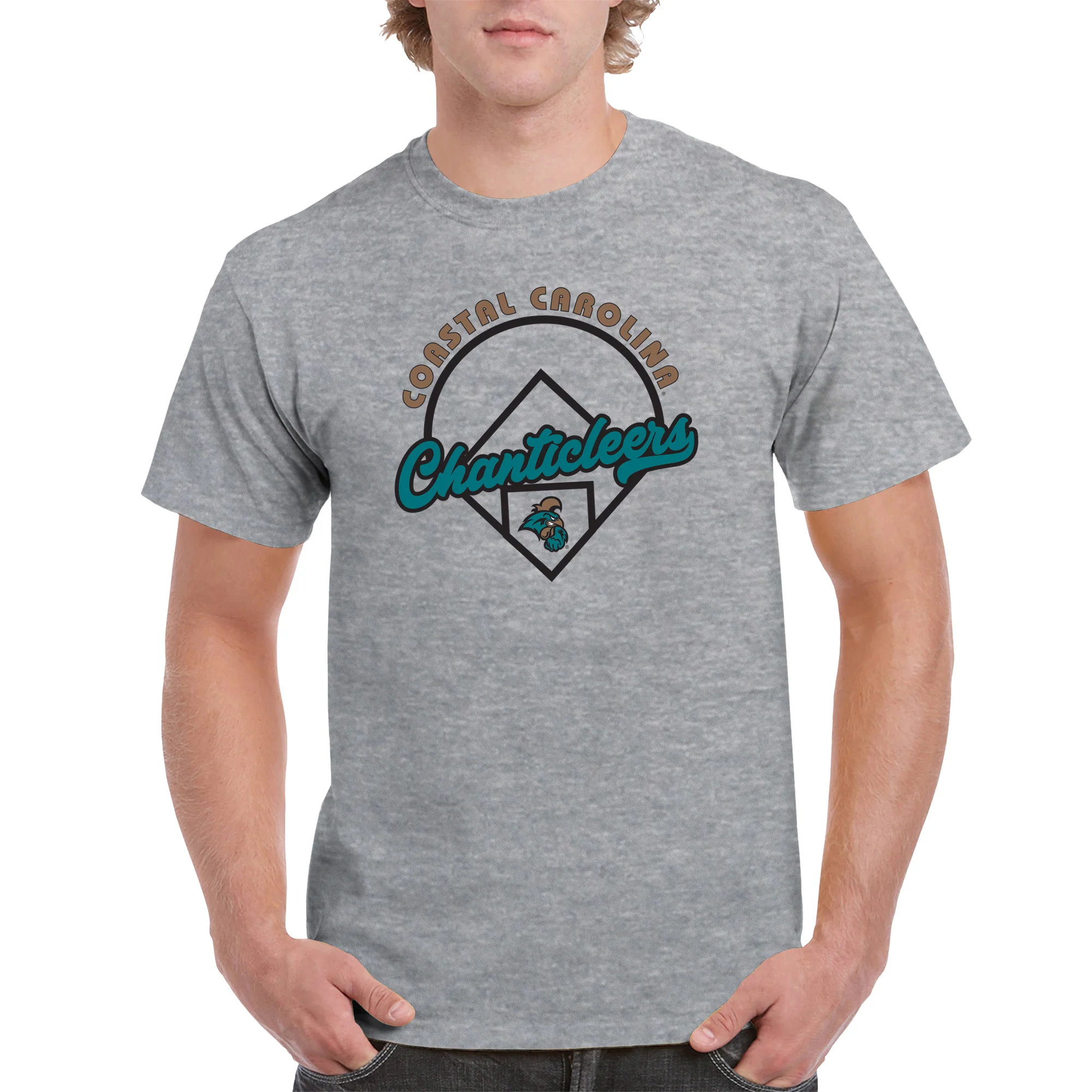 Coastal Carolina University Chanticleers Baseball Field T-Shirt - Sport Grey - Image 3