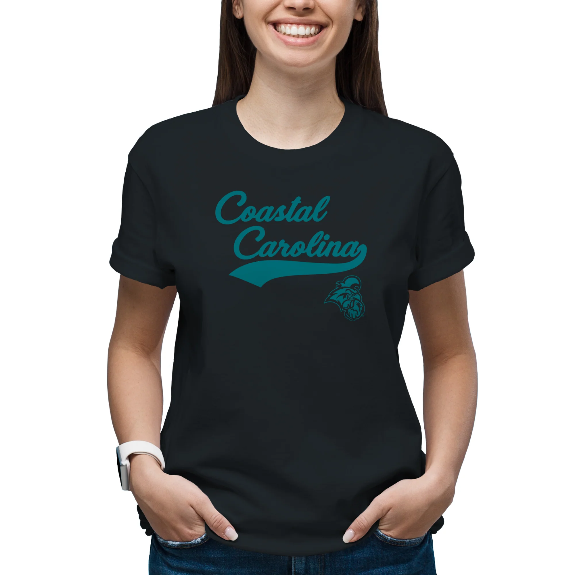 Coastal Carolina University Chanticleers Baseball Jersey Script T-Shirt - Black - Image 4