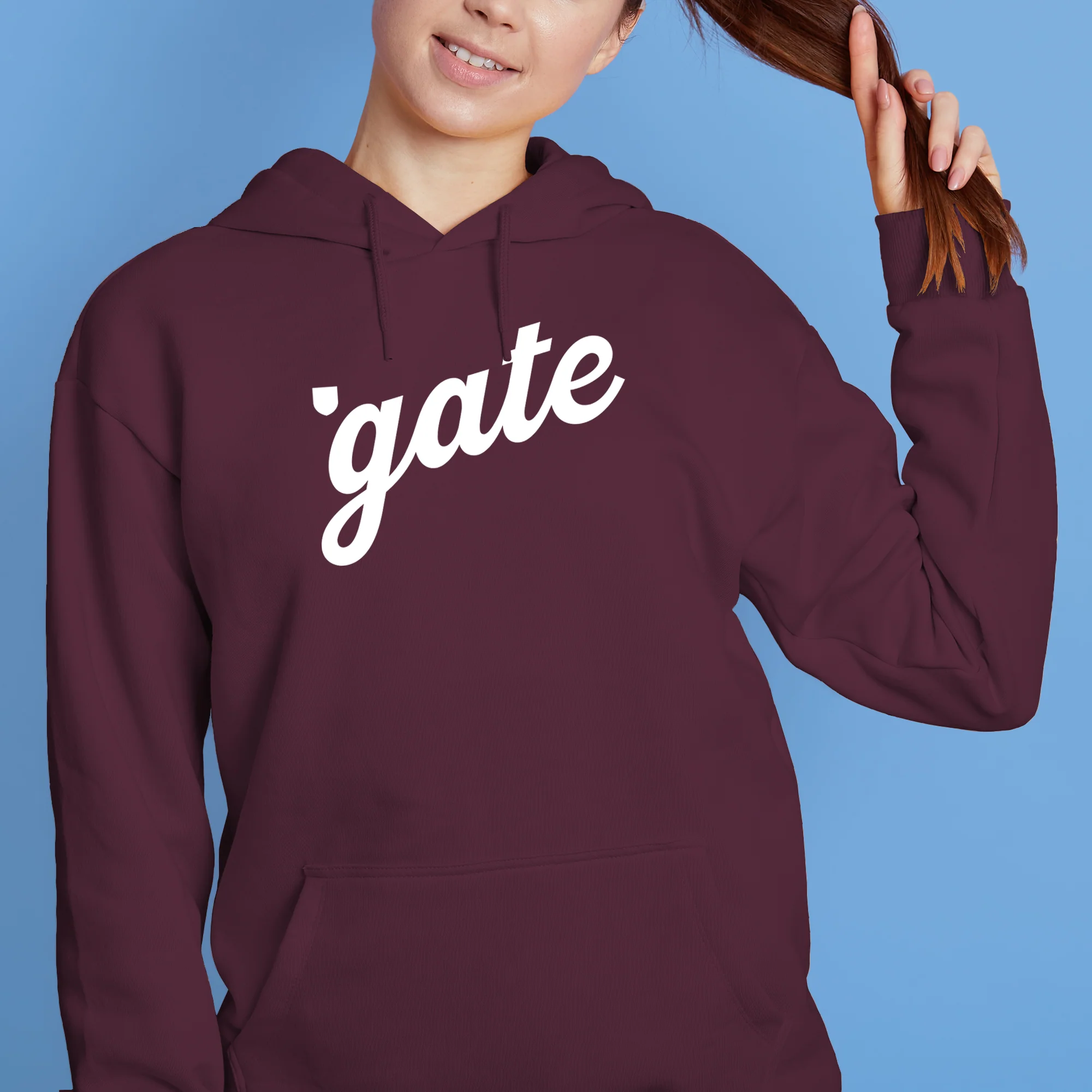 Colgate Script Wordmark Hoodie - Maroon - Image 4