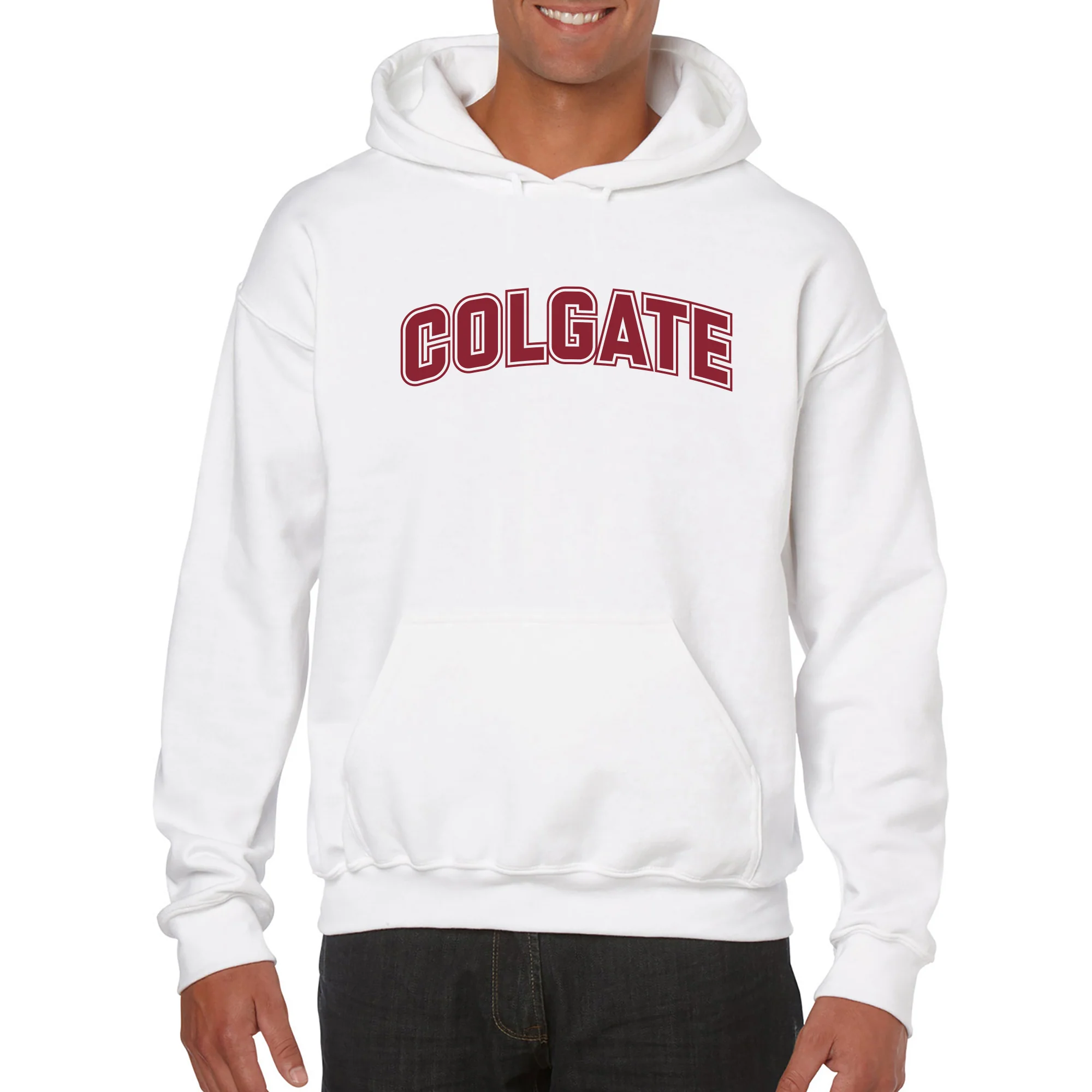 Colgate University Raiders Arch Logo Heavy Blend Hoodie - White - Image 3