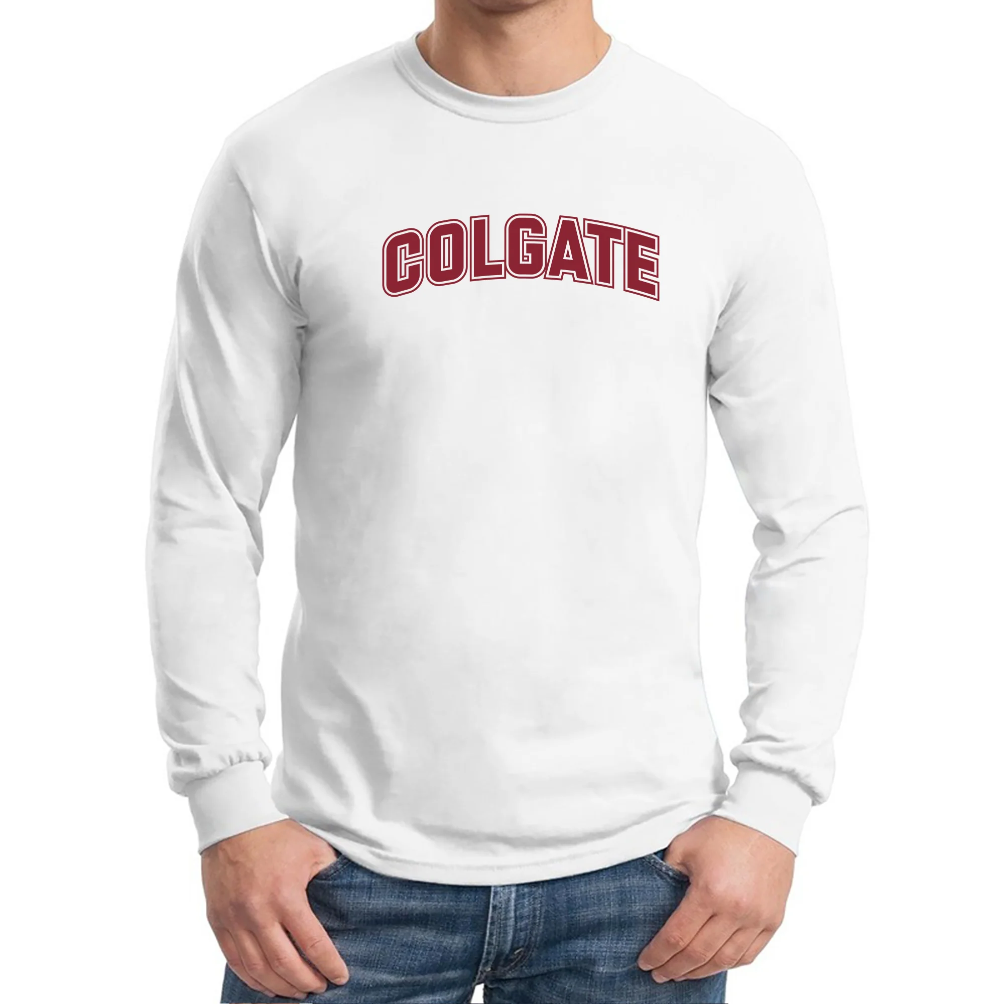 Colgate University Raiders Arch Logo Long Sleeve T Shirt - White - Image 3