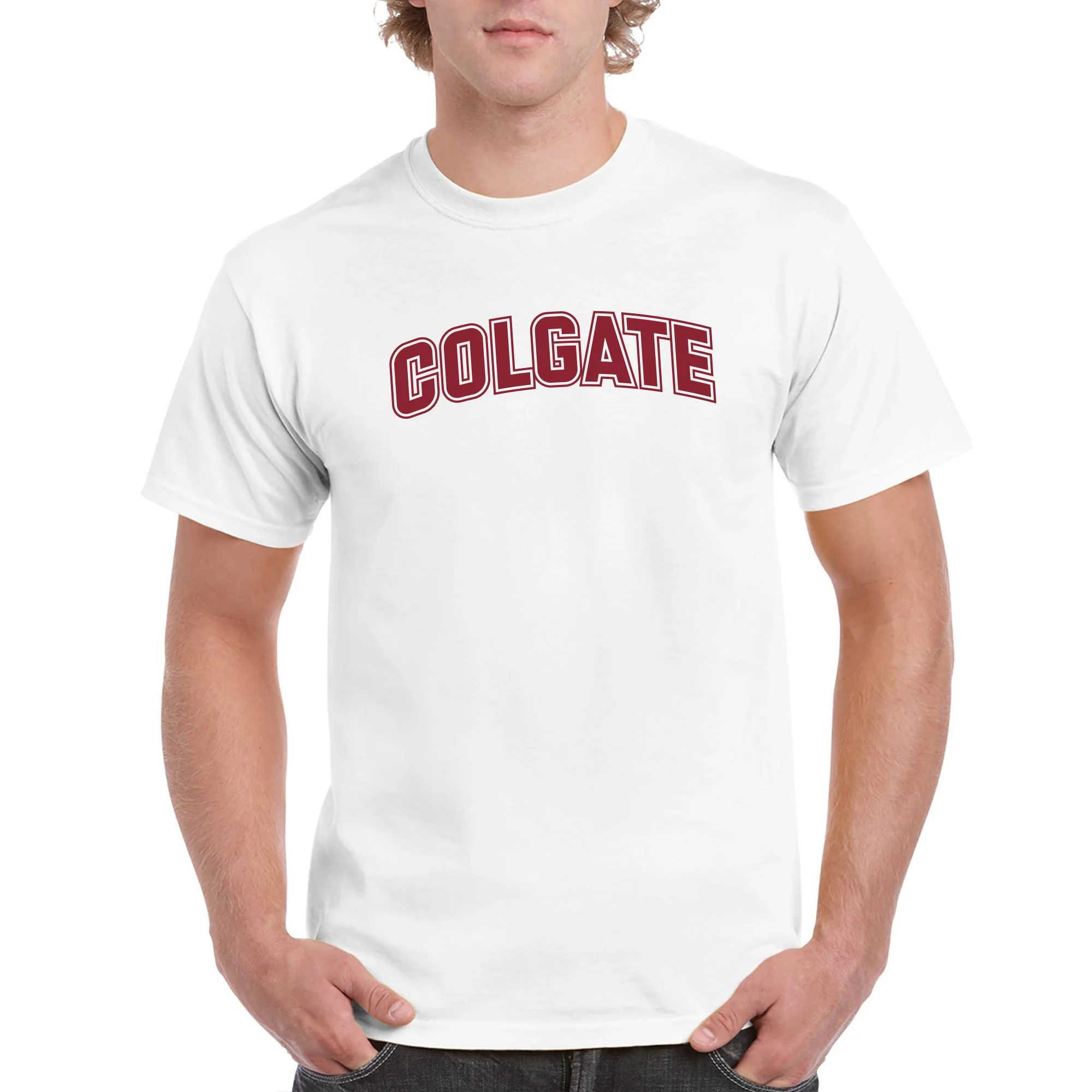 Colgate University Raiders Arch Logo Short Sleeve T Shirt - White - Image 4