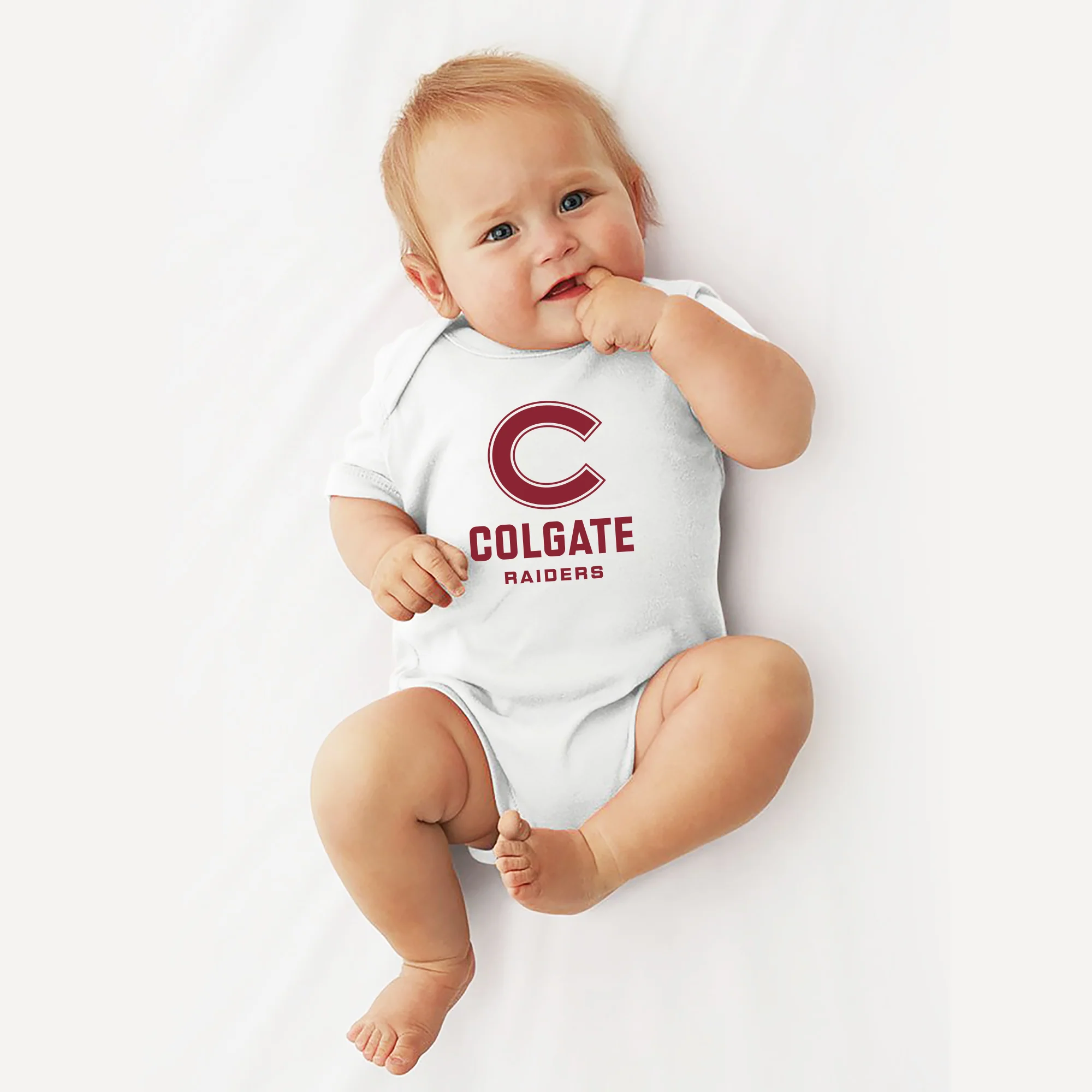 Colgate University Raiders Primary Logo Infant Creeper - White - Image 3