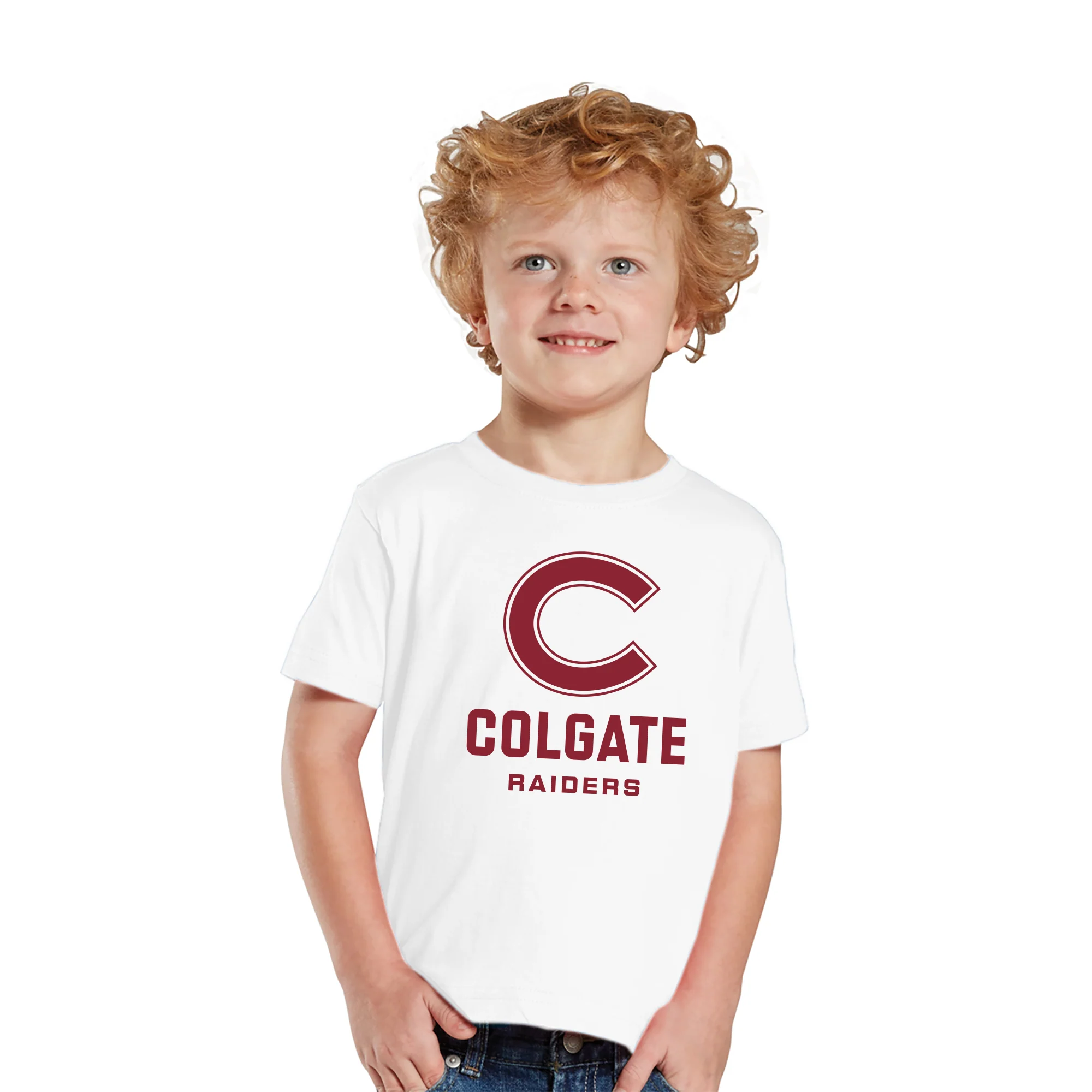 Colgate University Raiders Primary Logo Toddler Short Sleeve T Shirt - White - Image 3