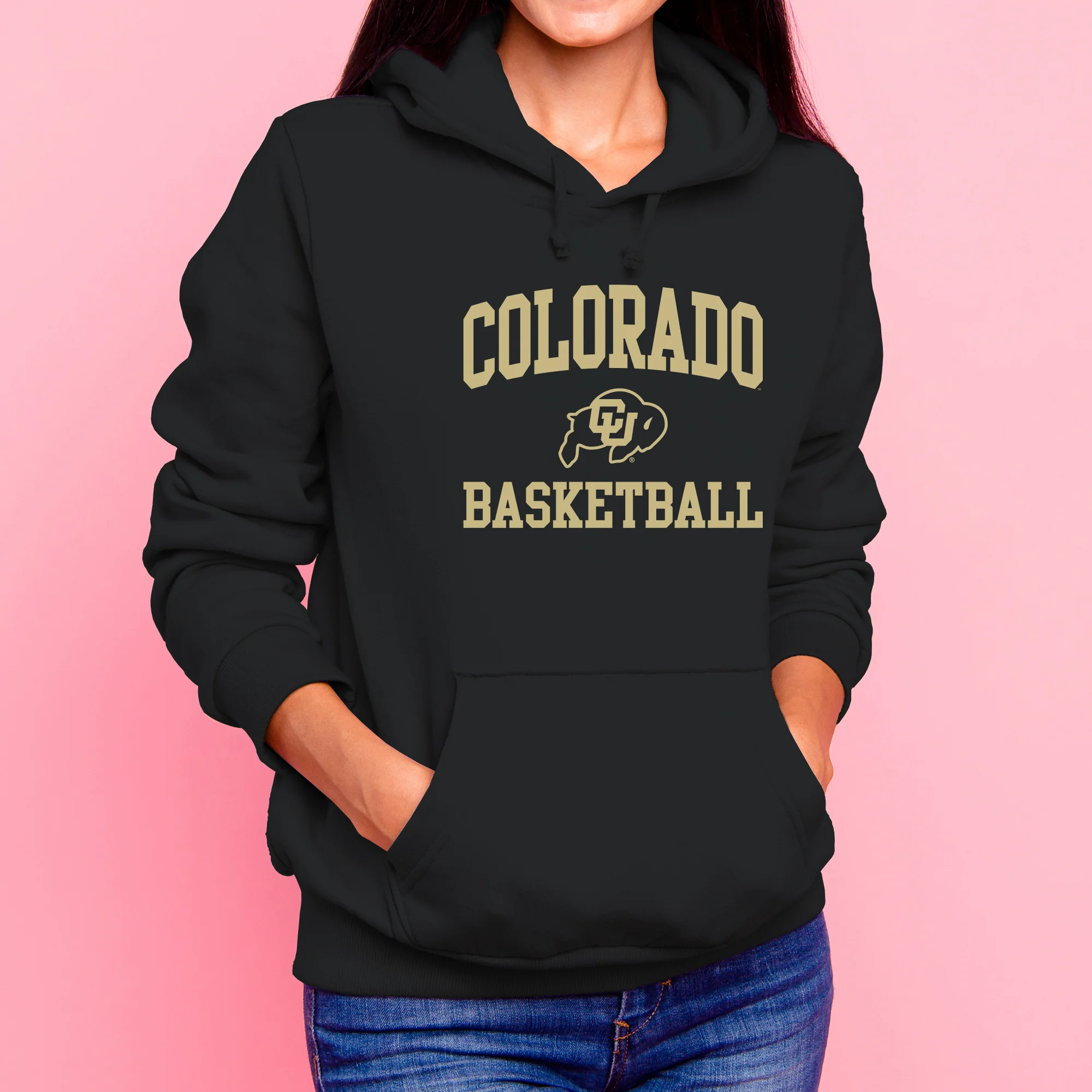Colorado Arch Logo Basketball Hoodie - Black - Image 4