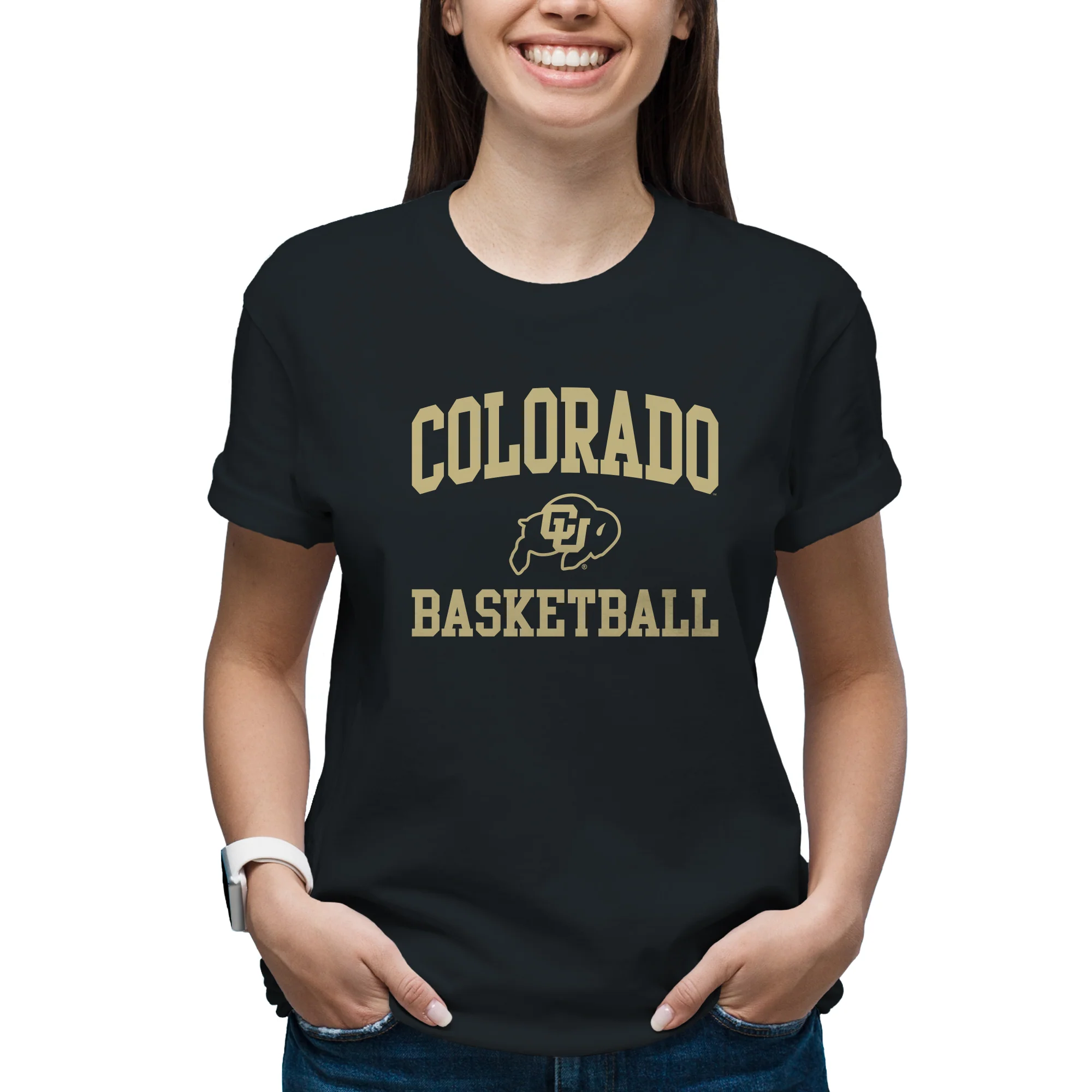 Colorado Arch Logo Basketball T-Shirt - Black - Image 4