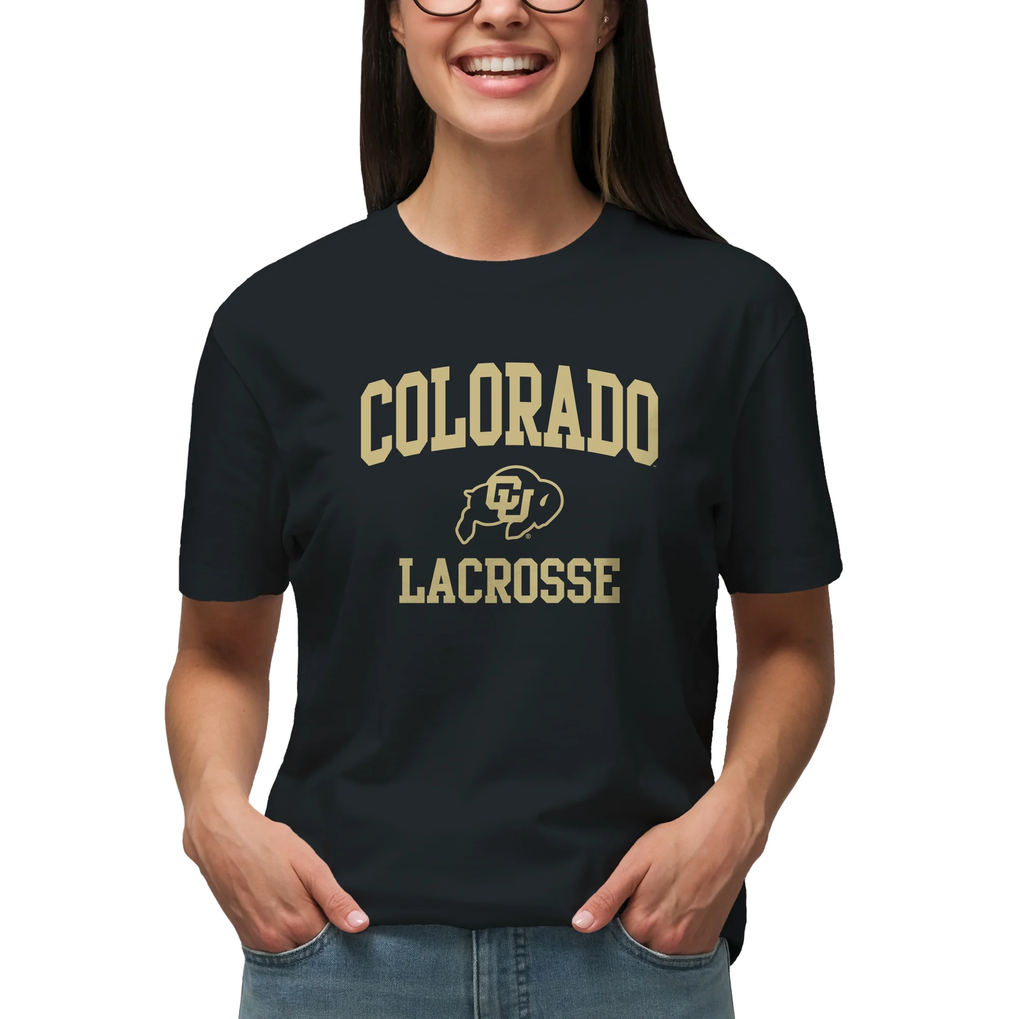 Colorado Arch Logo Lacrosse T-Shirt - Black - Image 4