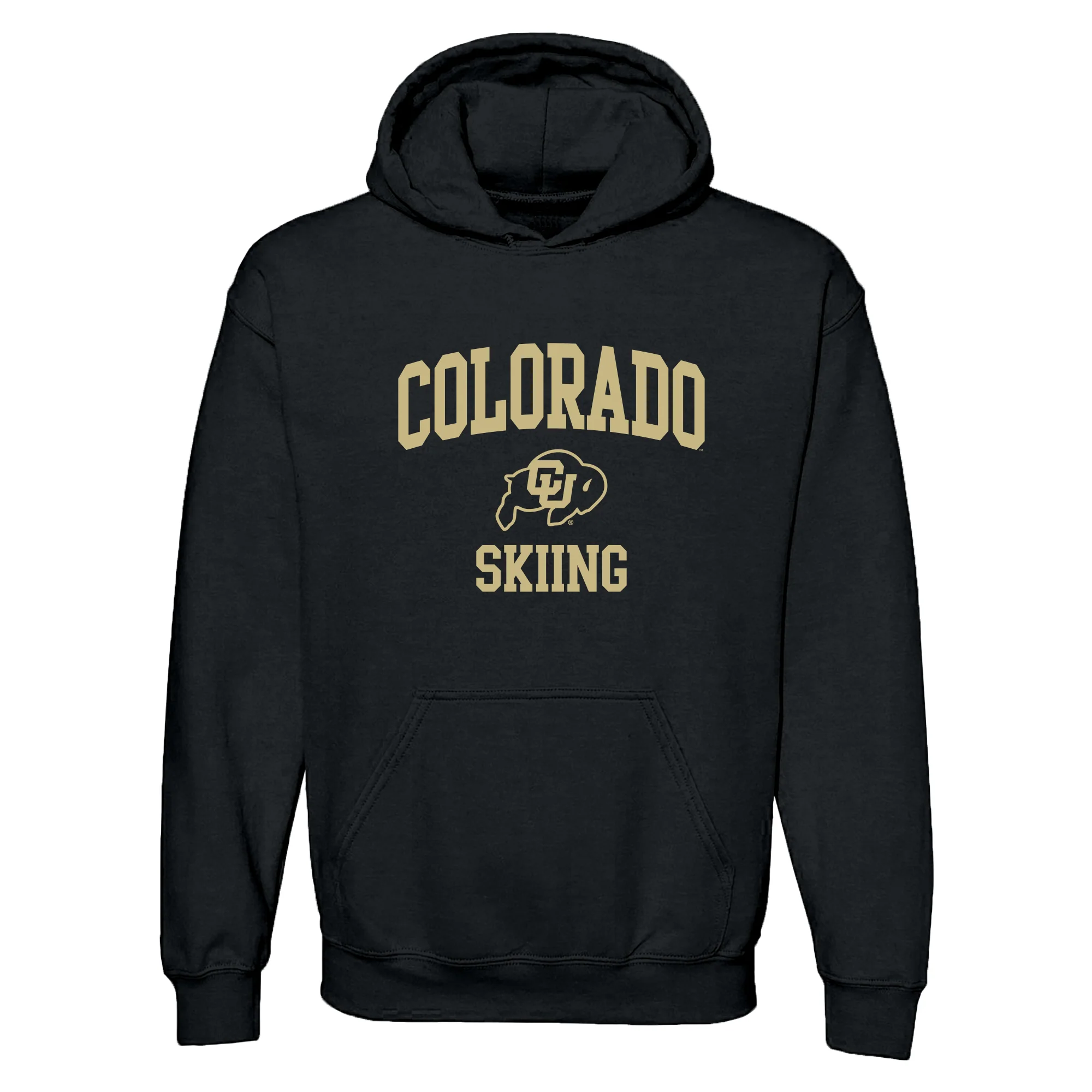 Colorado Arch Logo Skiing Hoodie - Black