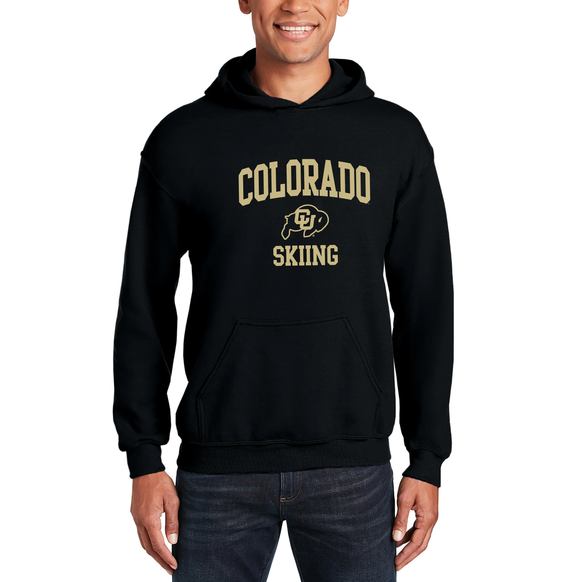 Colorado Arch Logo Skiing Hoodie - Black - Image 3