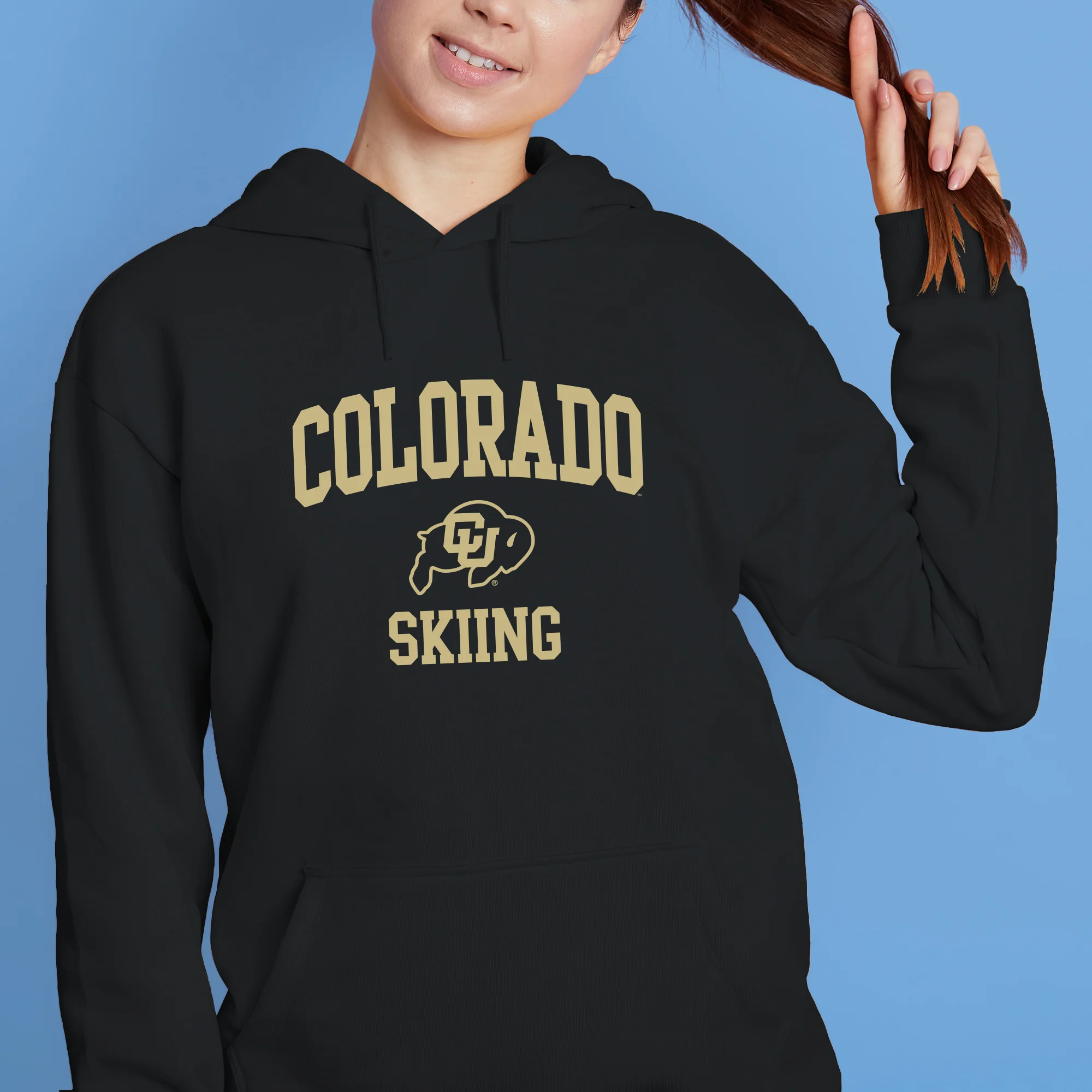 Colorado Arch Logo Skiing Hoodie - Black - Image 4