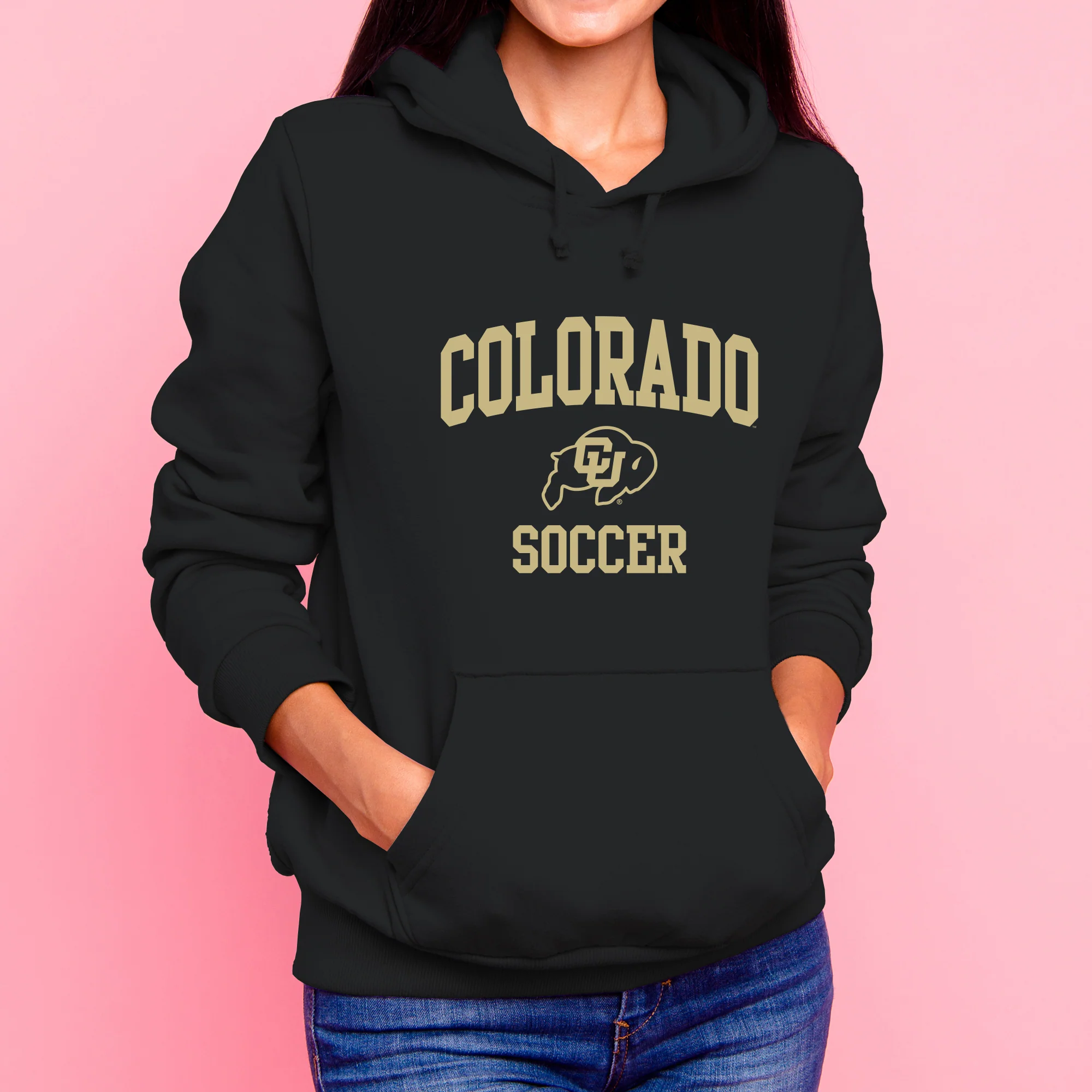 Colorado Arch Logo Soccer Hoodie - Black - Image 4