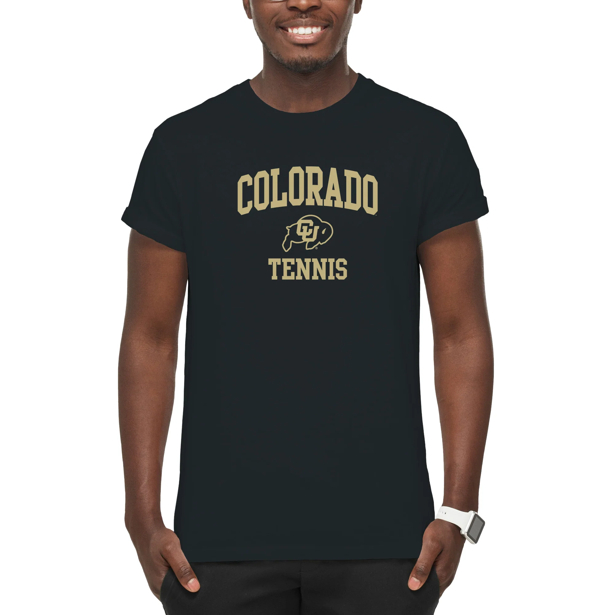 Colorado Arch Logo Tennis T-Shirt - Black - Image 3