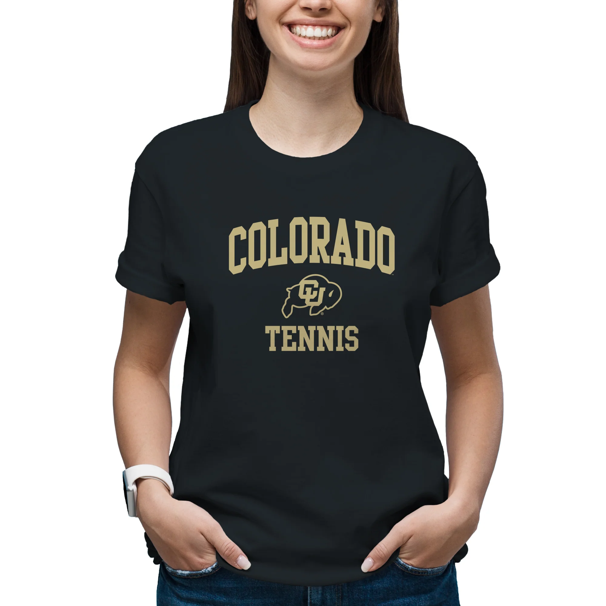 Colorado Arch Logo Tennis T-Shirt - Black - Image 4