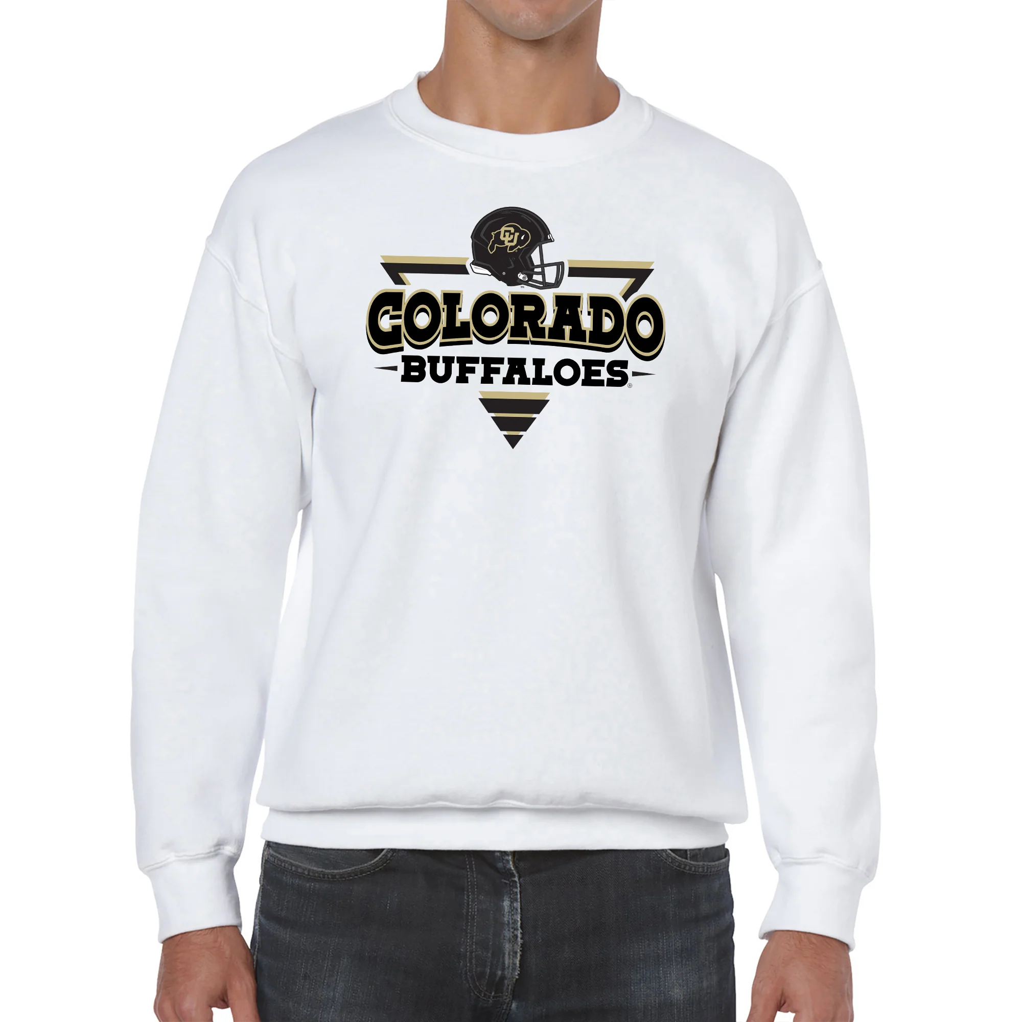 Colorado Buffaloes Football Triangle Sweatshirt - White - Image 3