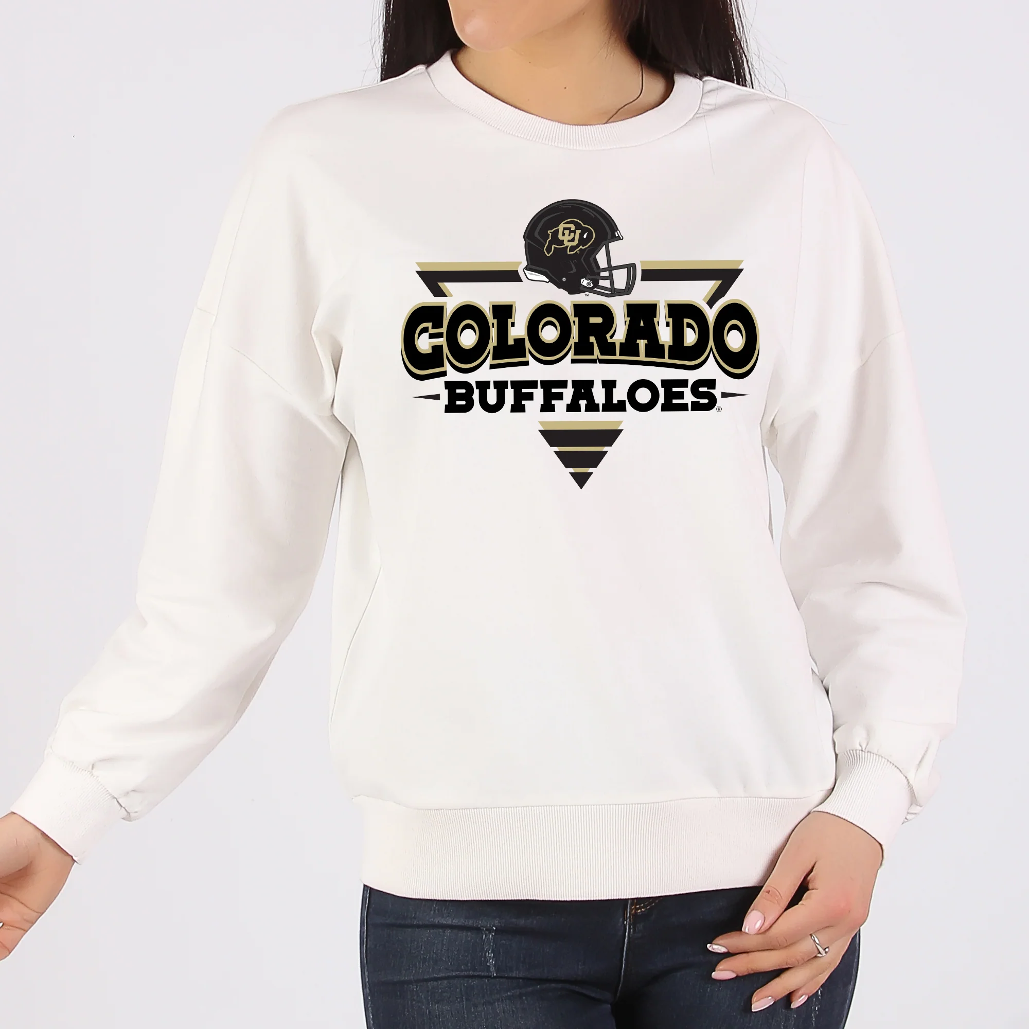Colorado Buffaloes Football Triangle Sweatshirt - White - Image 4