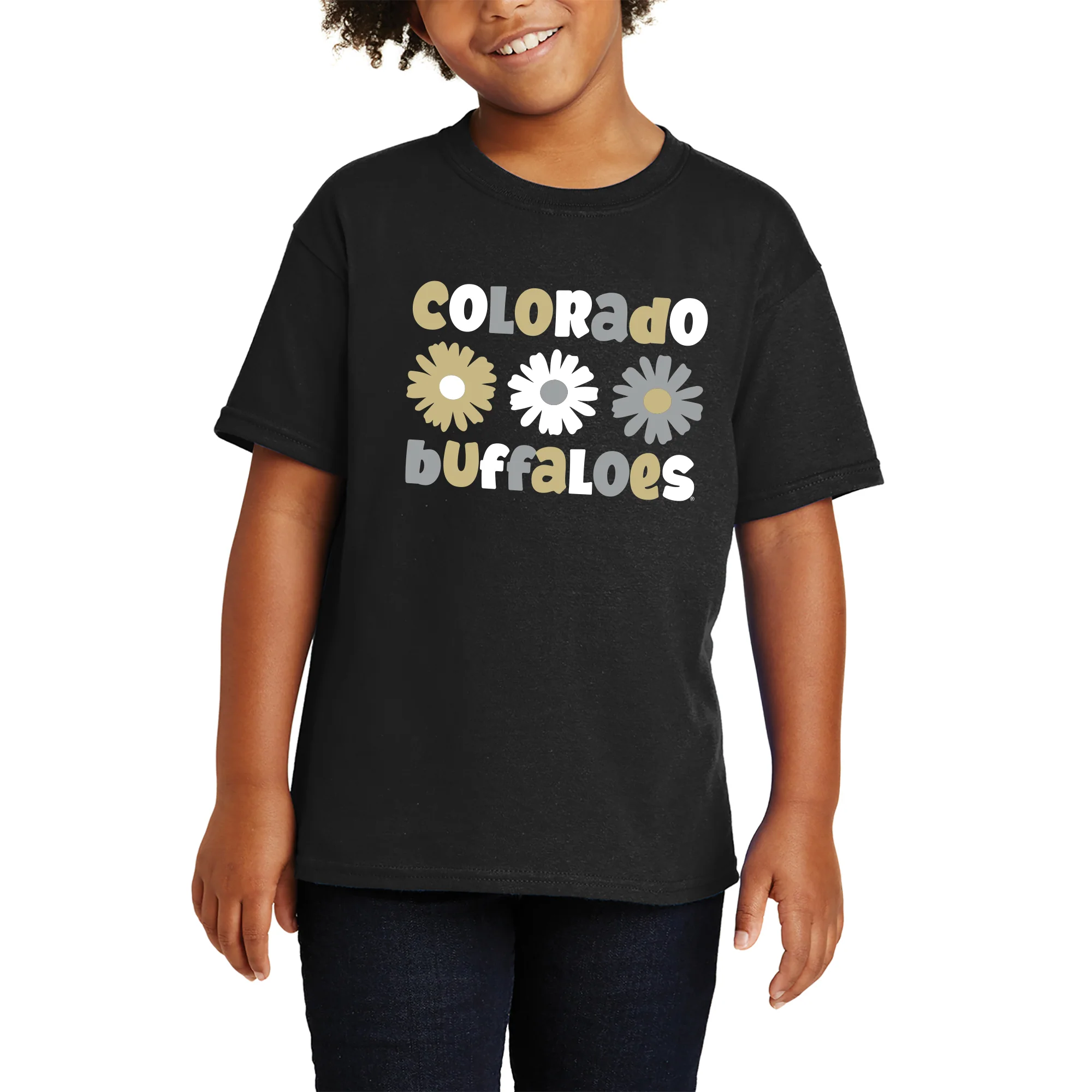 Colorado Daisy Dot Youth T-Shirt - Black - Image 3