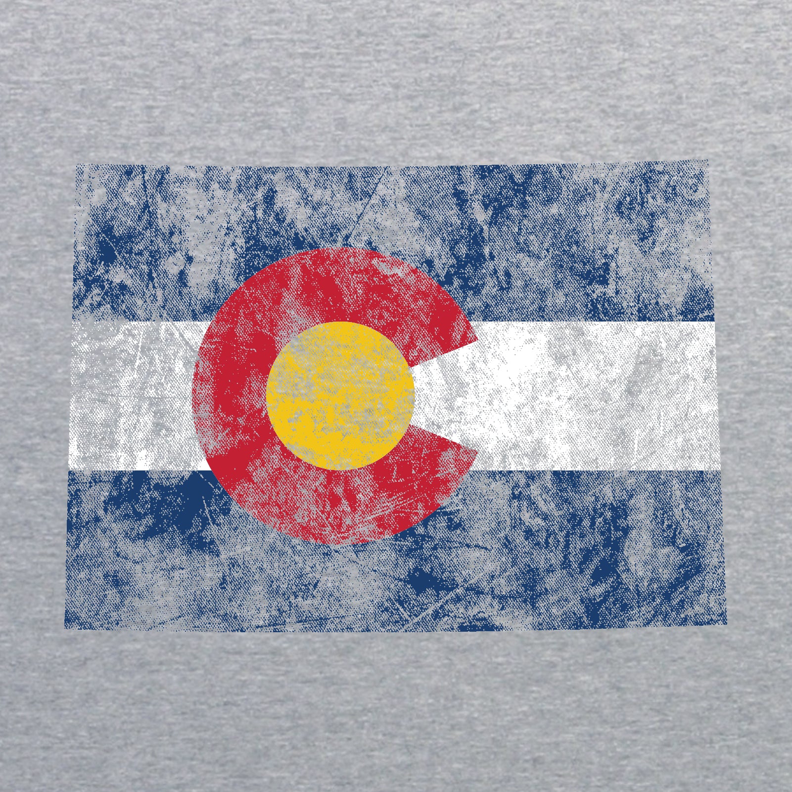 Colorado Distressed State Flag Outline NLA T-Shirt - Heather Grey - Image 2