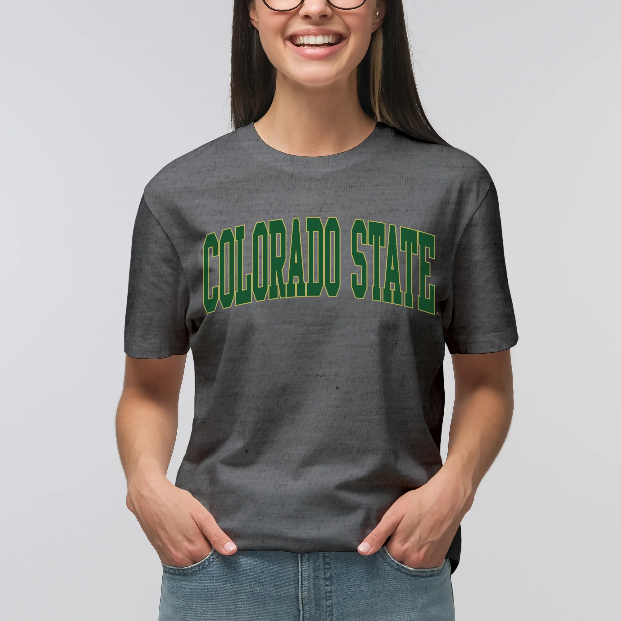 Colorado State Rams Mega Arch T-Shirt - Dark Heather - Image 4