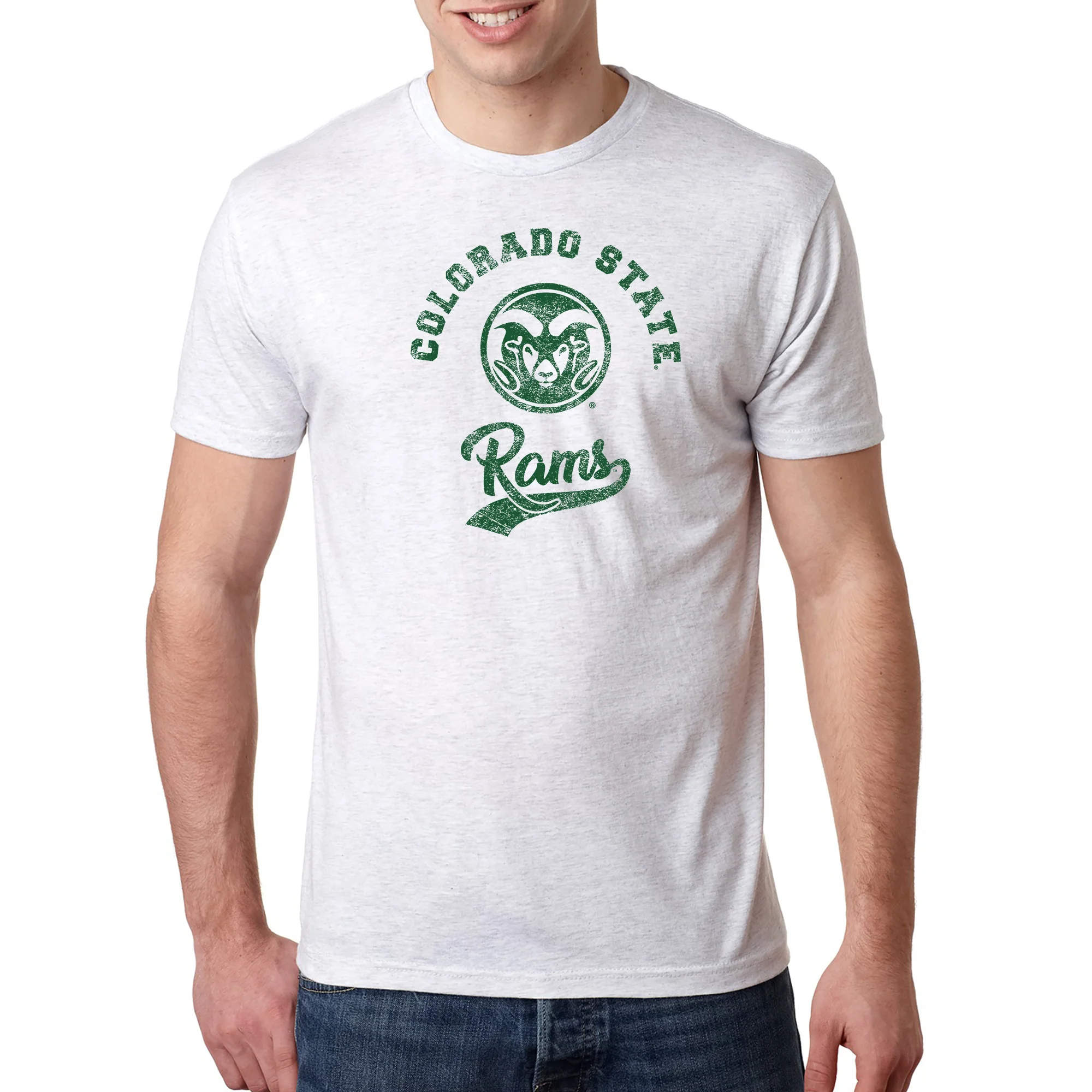 Colorado State Retro Script NLA Triblend - Heather White - Image 3