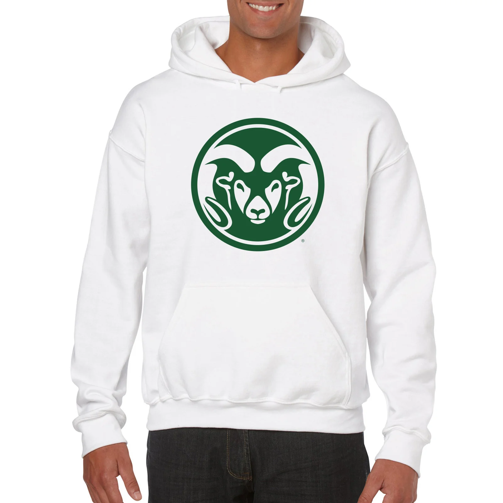 Colorado State University Rams Primary Logo Hoodie - White - Image 3