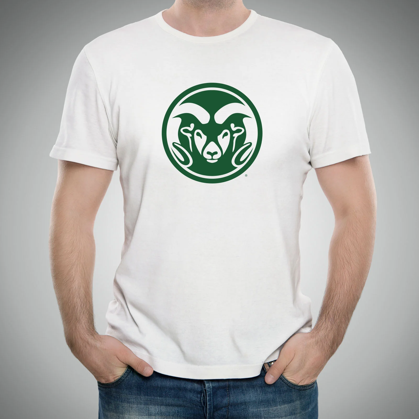 Colorado State University Rams Primary Logo Short Sleeve T Shirt - White - Image 3