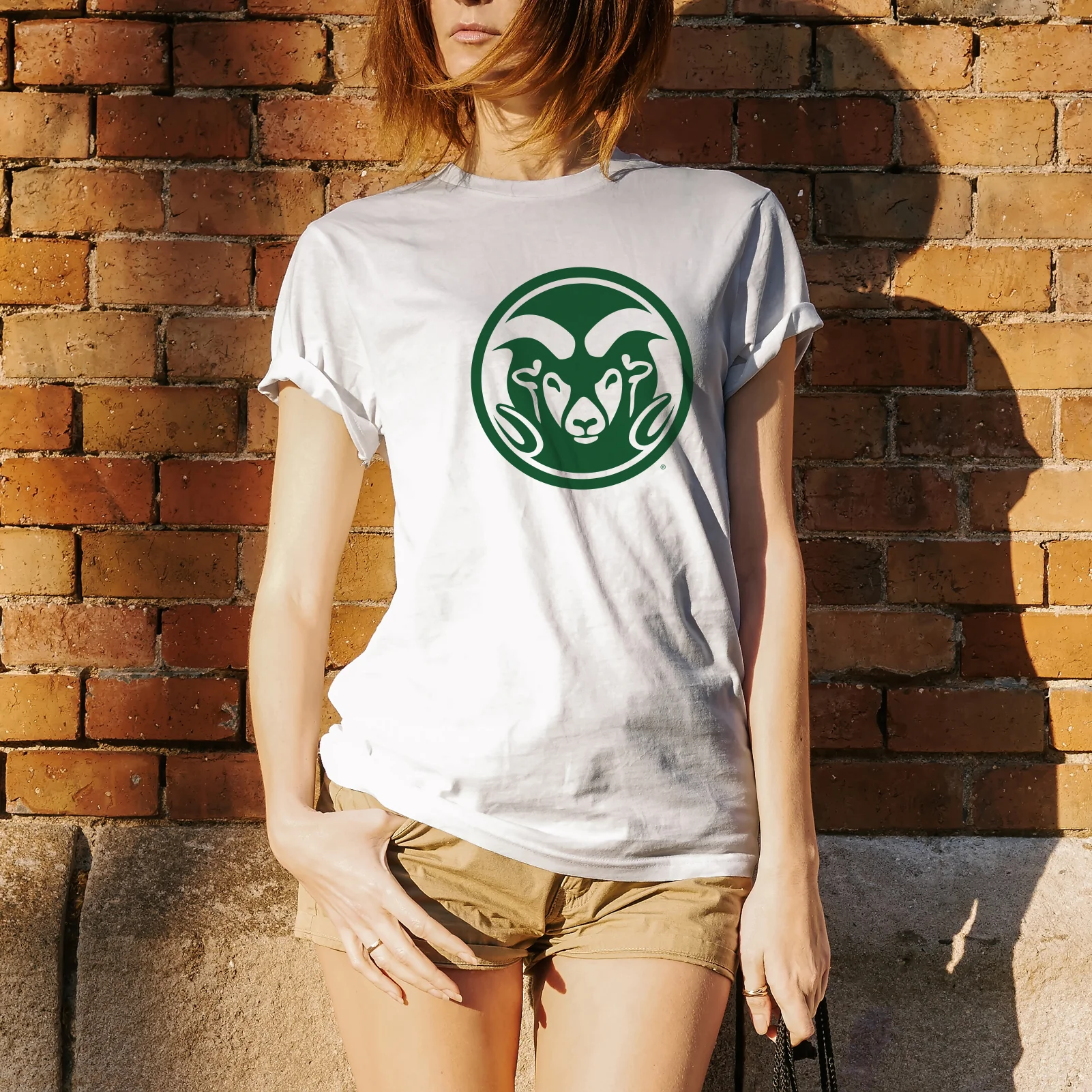 Colorado State University Rams Primary Logo Short Sleeve T Shirt - White - Image 4