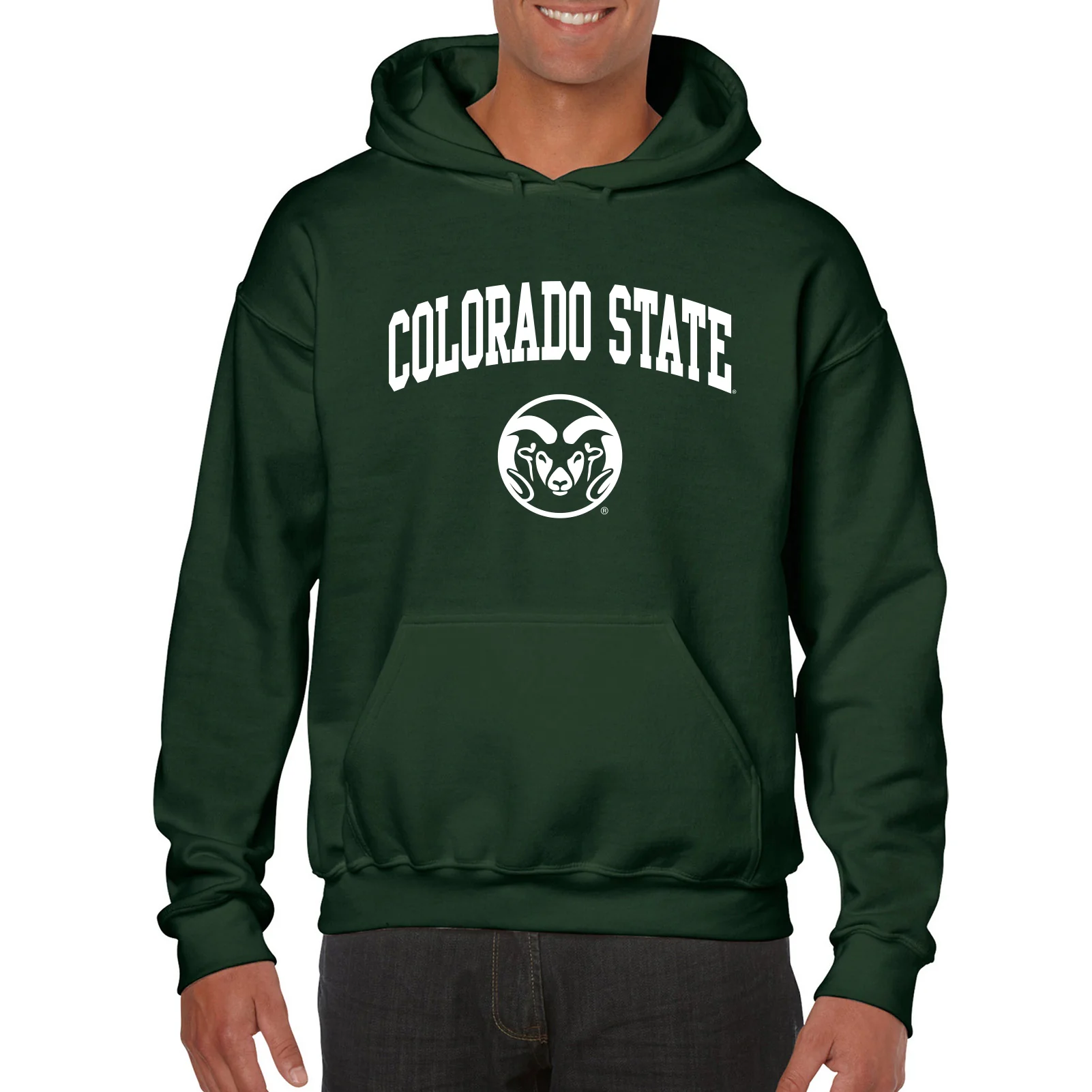 Colorado State University Rams Arch Logo Hoodie - Forest - Image 3