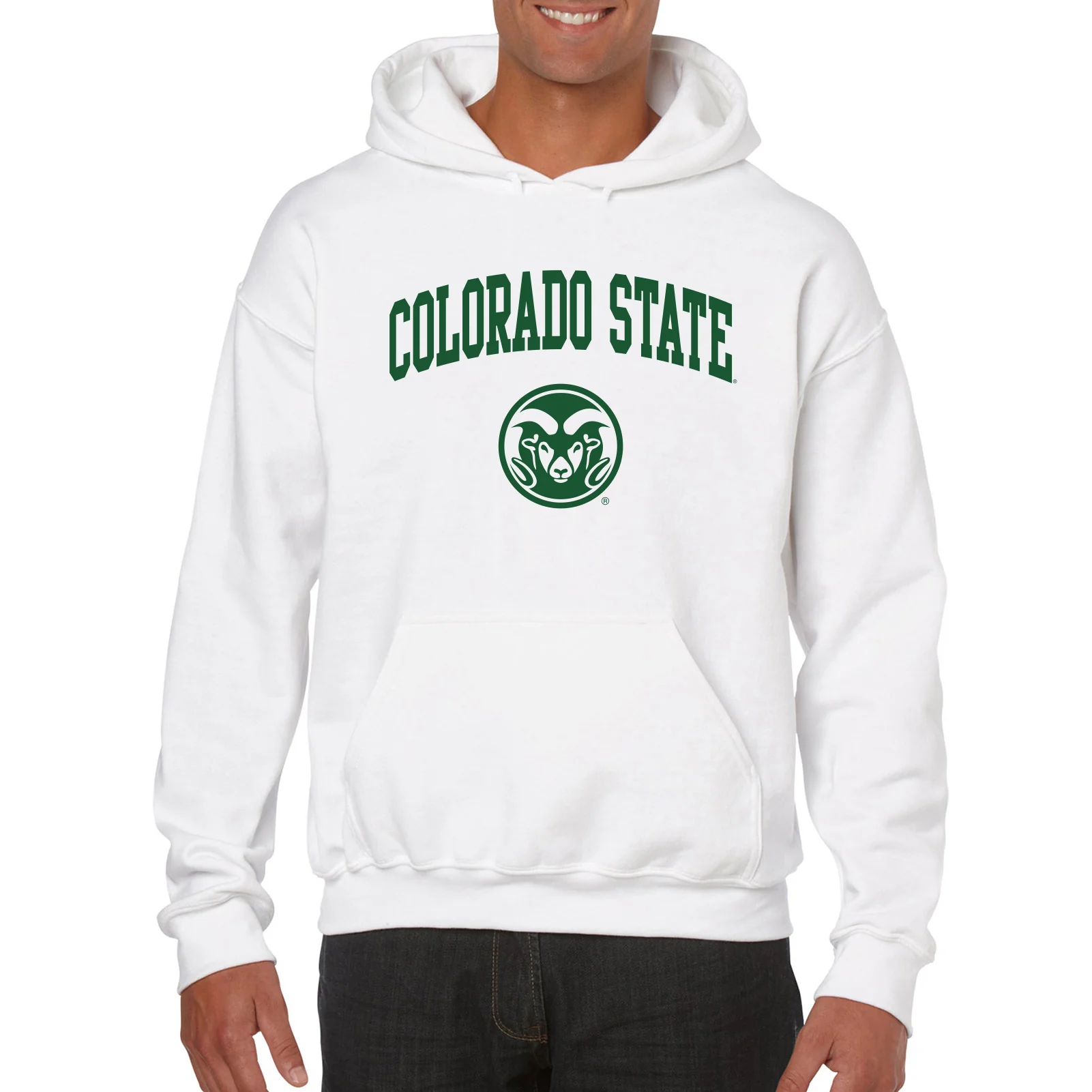 Colorado State University Rams Arch Logo Hoodie - White - Image 3