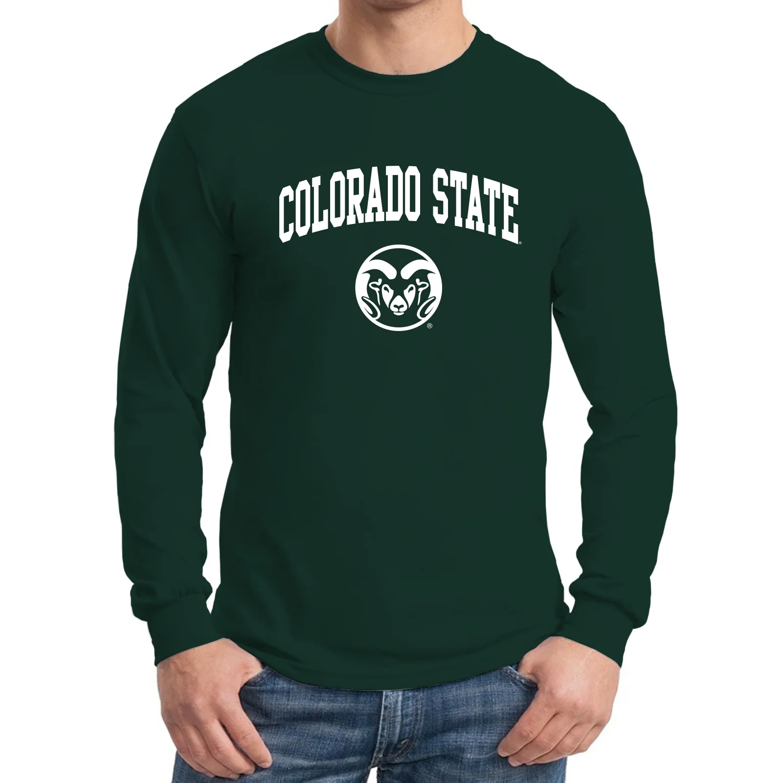 Colorado State University Rams Arch Logo Long Sleeve - Forest - Image 3