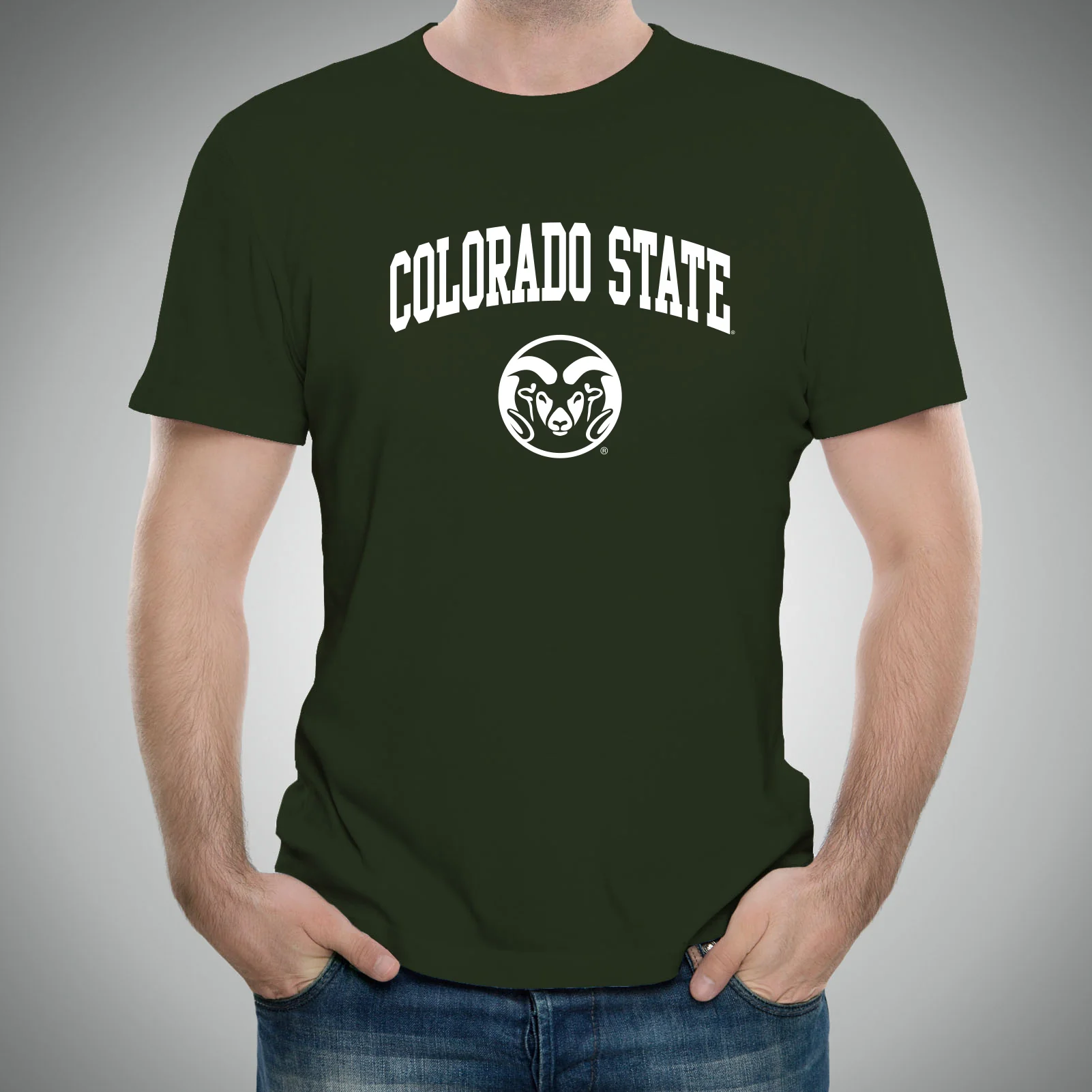 Colorado State University Rams Arch Logo Short Sleeve T Shirt - Forest - Image 3