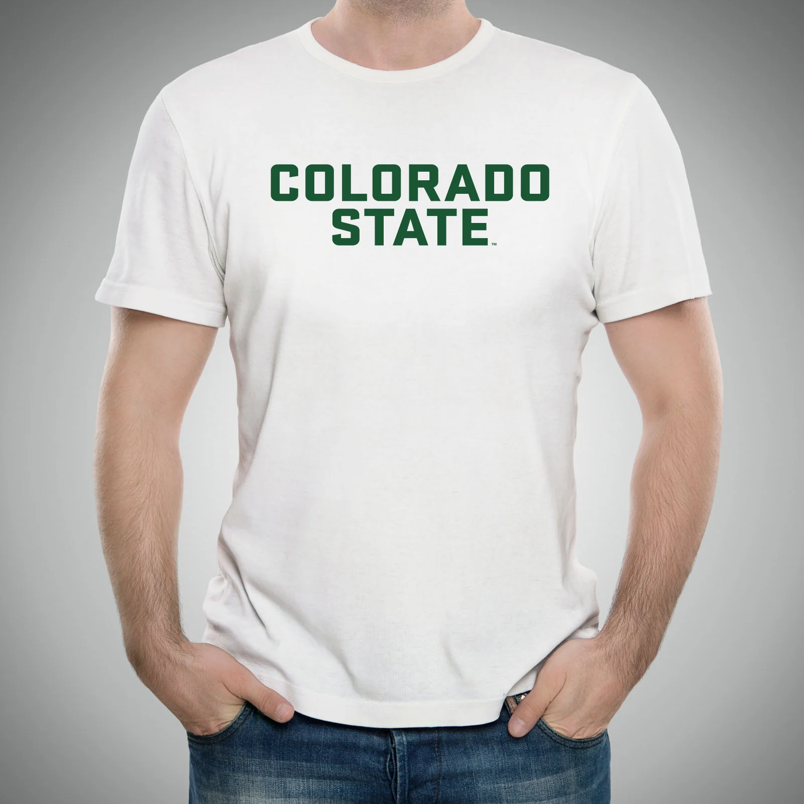 Colorado State University Rams Basic Block Short Sleeve T Shirt - White - Image 3