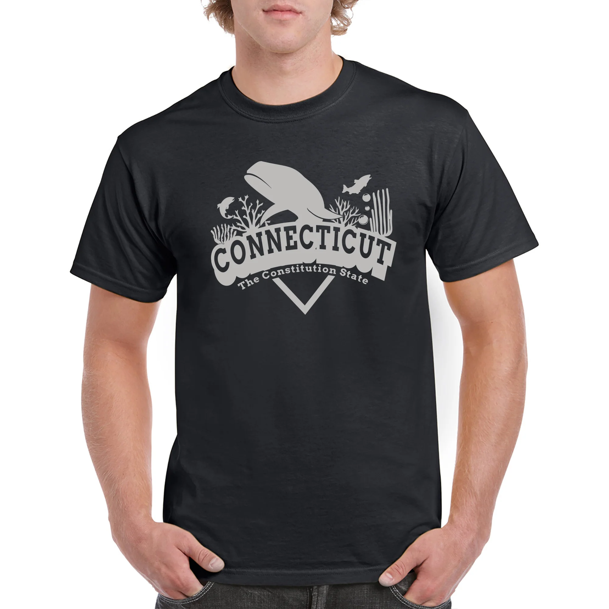 Connecticut Whale Arch T-Shirt - Black - Image 3