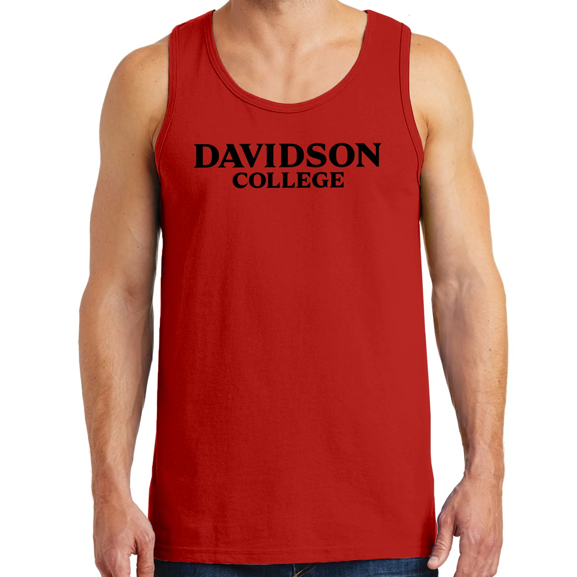 Davidson Wildcats Basic Block Tank Top - Red - Image 3