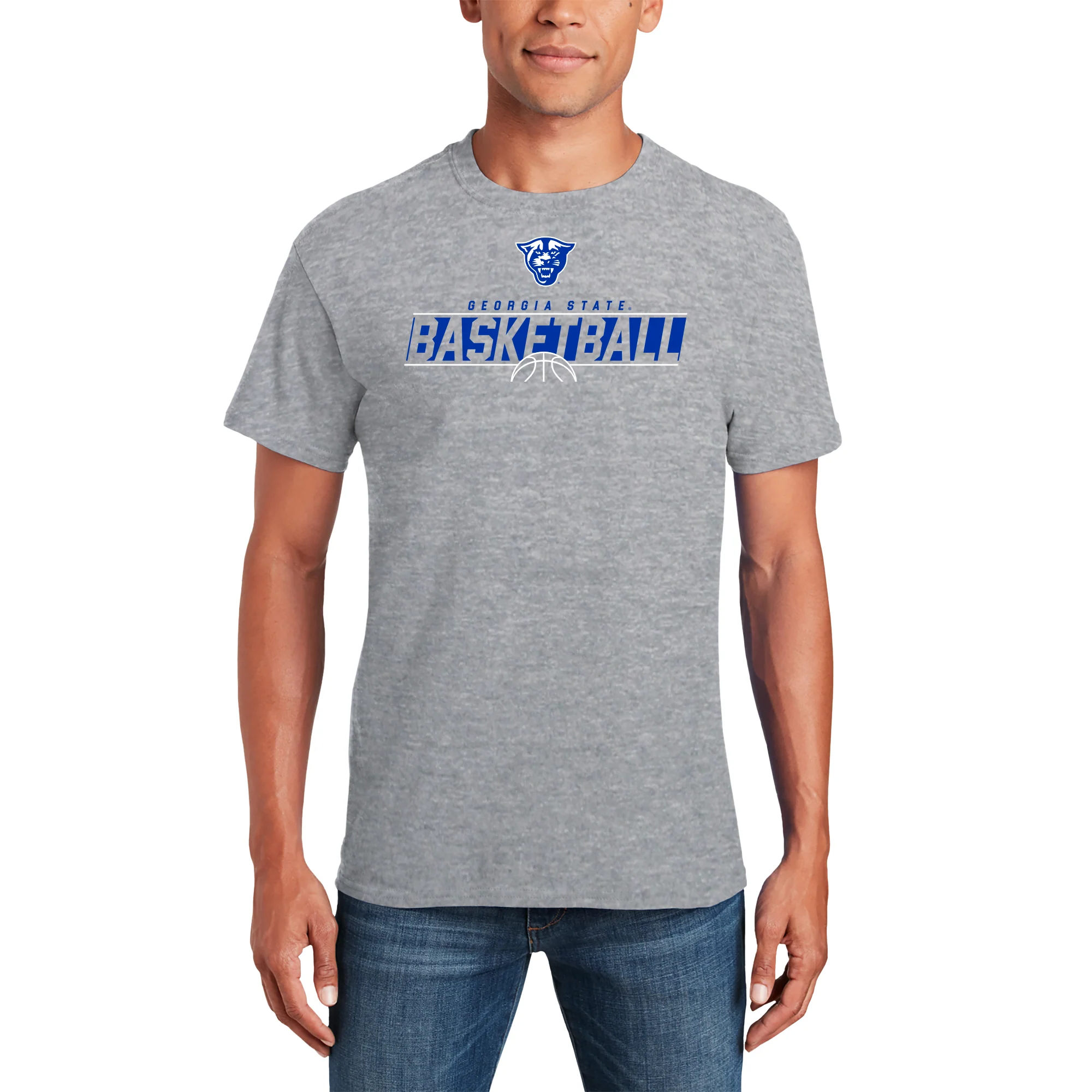 Georgia State University Panthers Basketball Charge T Shirt - Sport Grey - Image 3