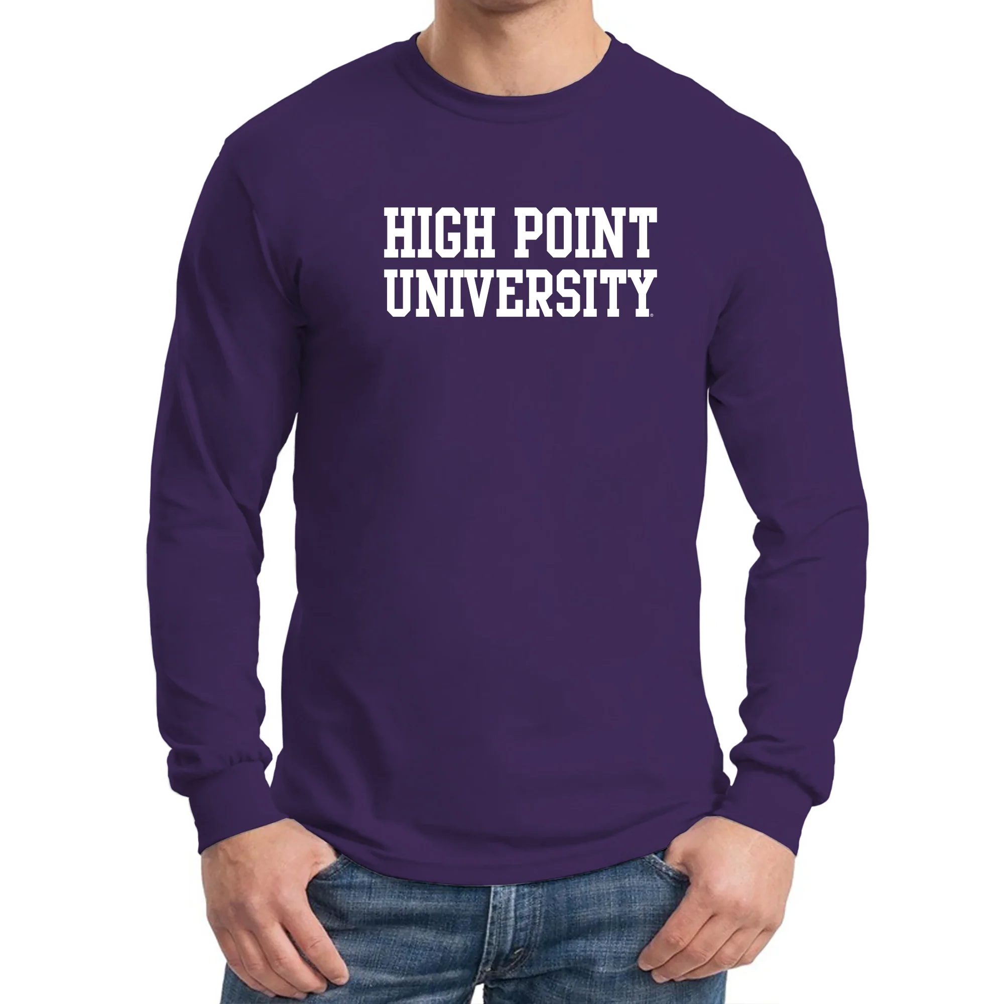 High Point University Panthers Basic Block Long Sleeve T Shirt - Purple - Image 3