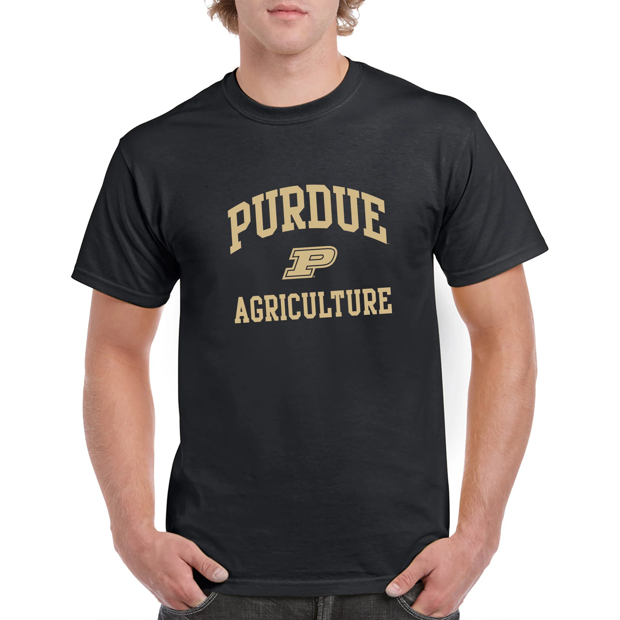 Purdue Arch Logo Agriculture T Shirt - Black - Image 3