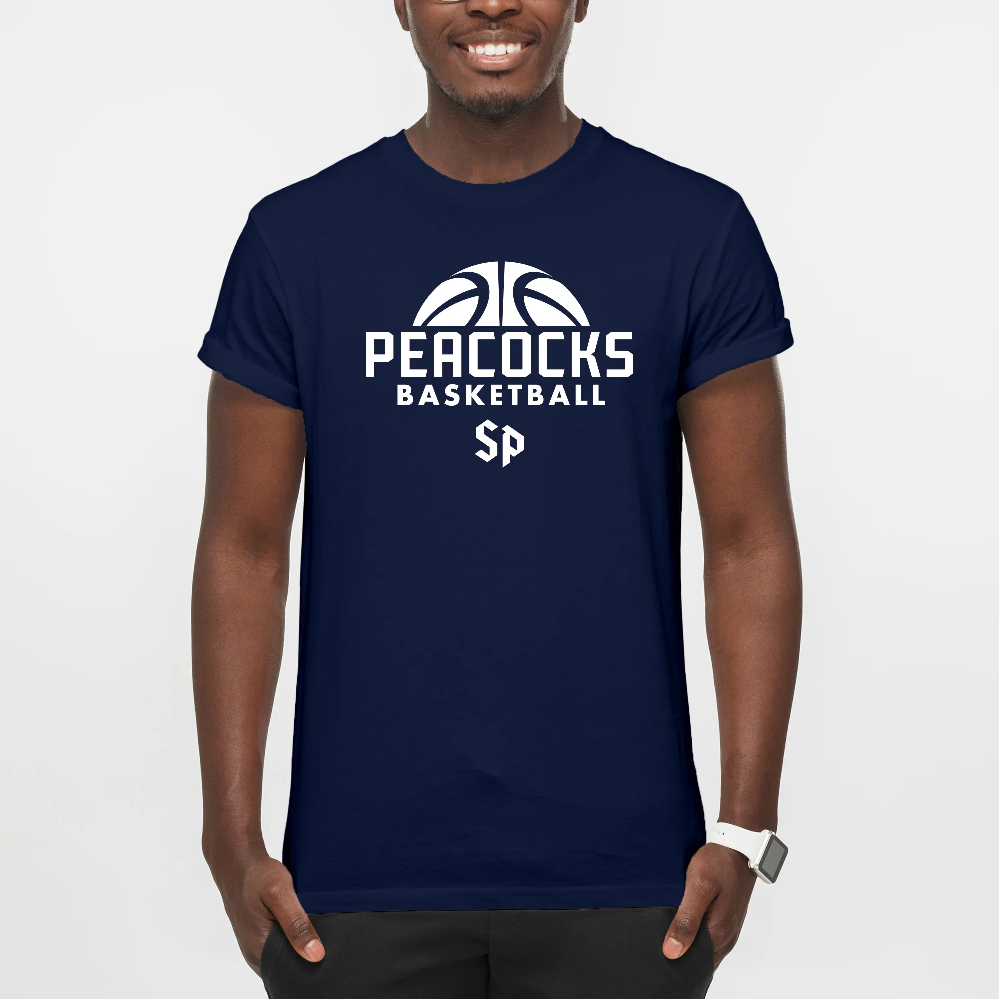 St Peter's University Peacocks Basketball Hype T-Shirt - Navy - Image 3