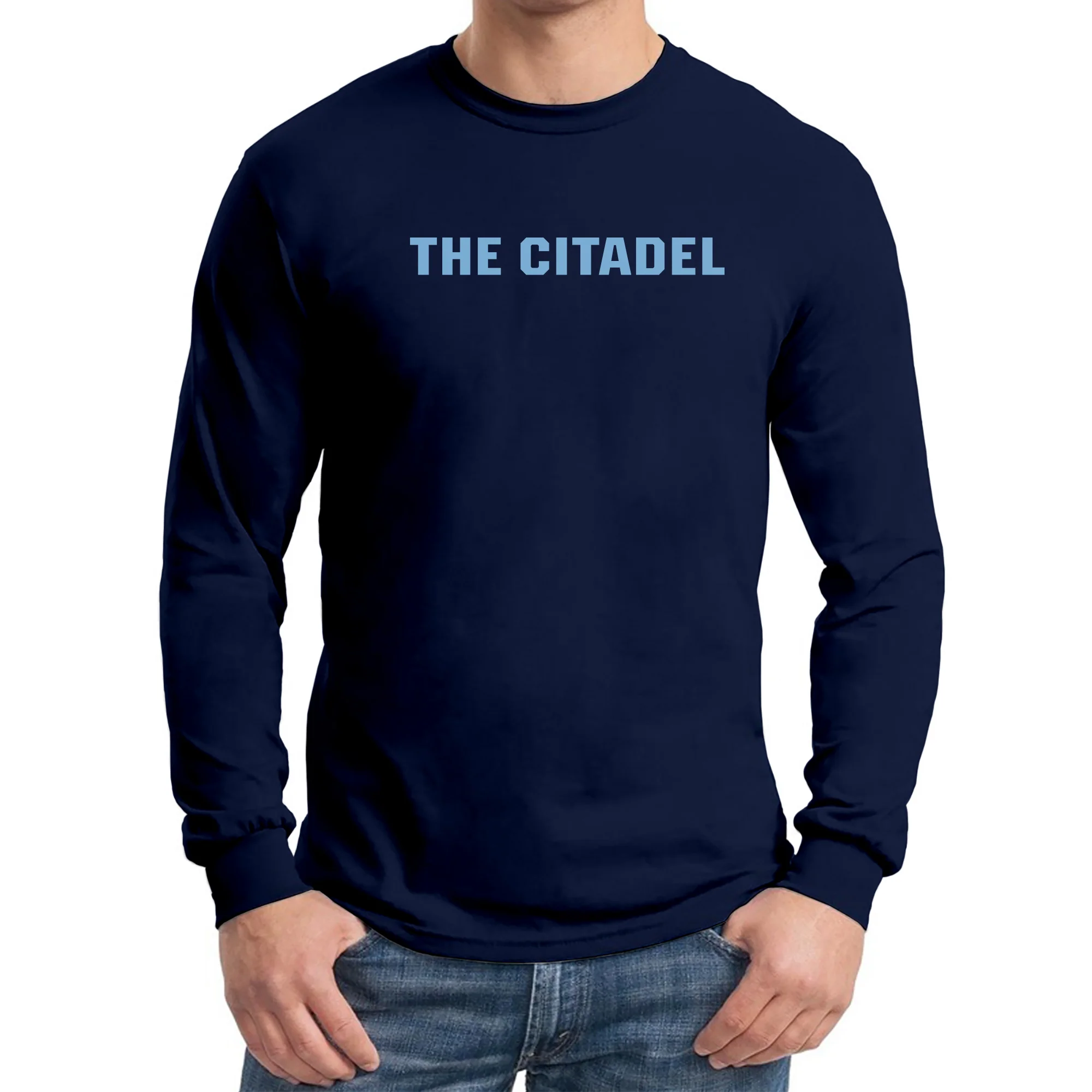 The Citadel Bulldogs Basic Block Long Sleeve T-Shirt - Navy - Image 3