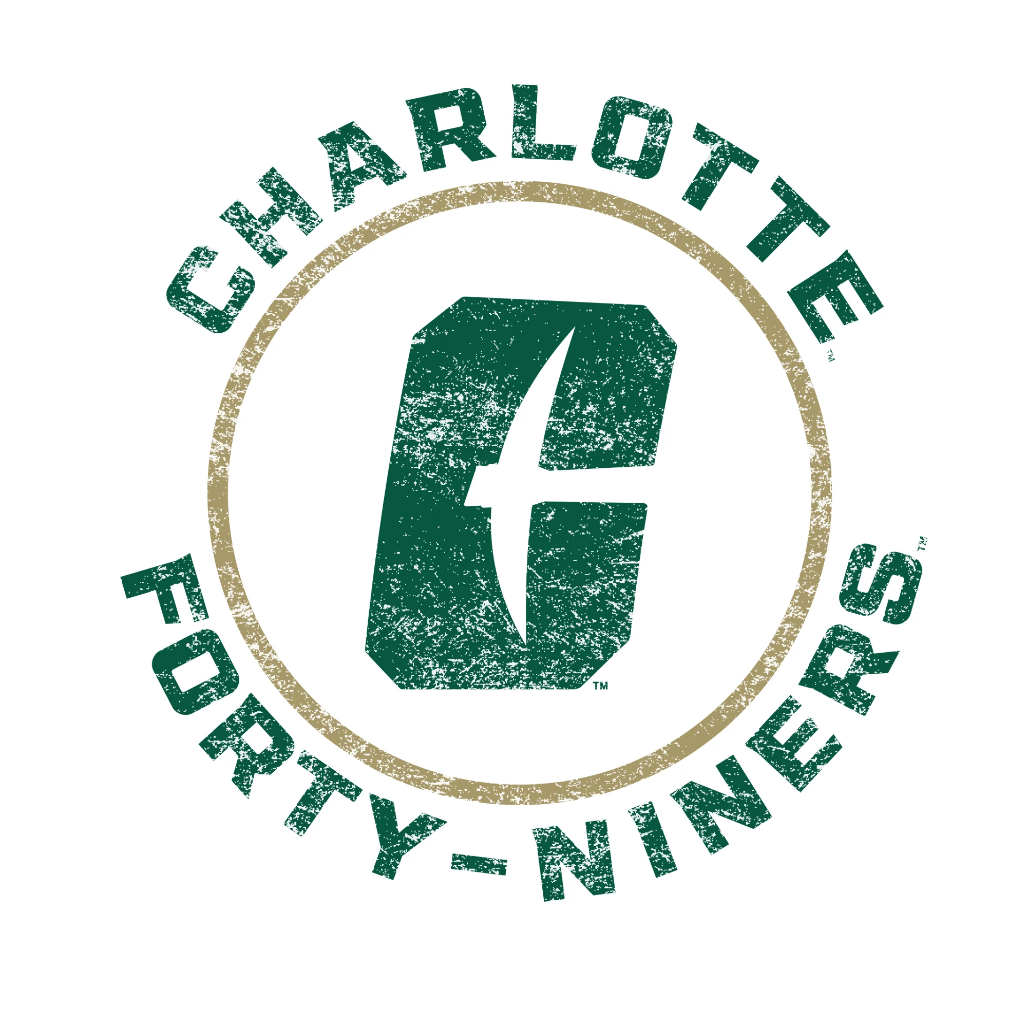 UNC Charlotte Forty-Niners Distressed Circle Logo Women's Long Sleeve T Shirt - White - Image 2
